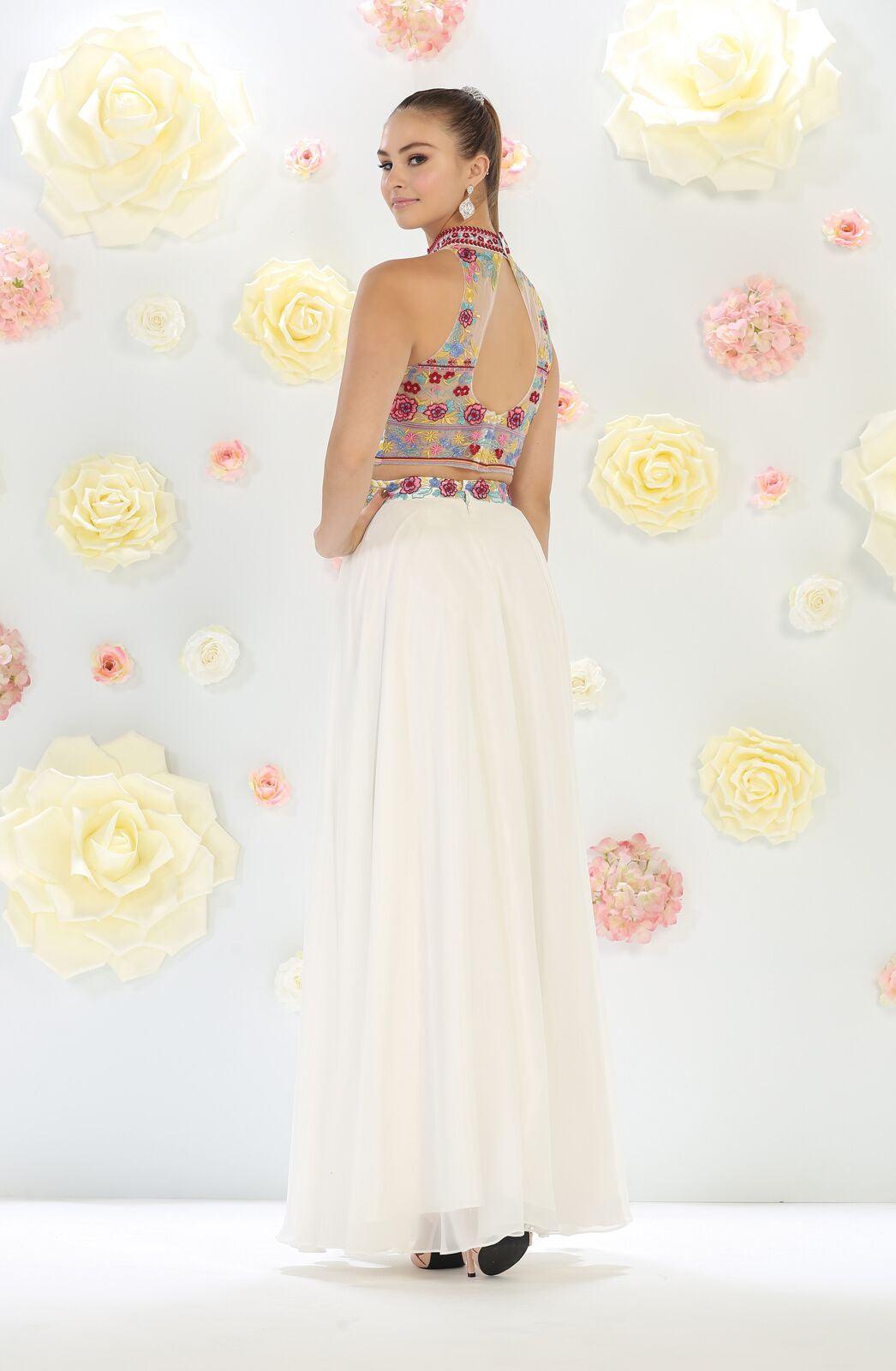 Prom Two Piece Set Formal Dress Long Gown - The Dress Outlet May Queen
