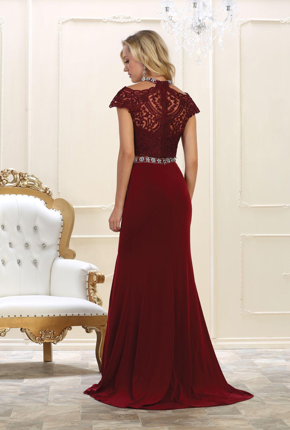 Prom Two Piece Set Long Dress Formal - The Dress Outlet May Queen