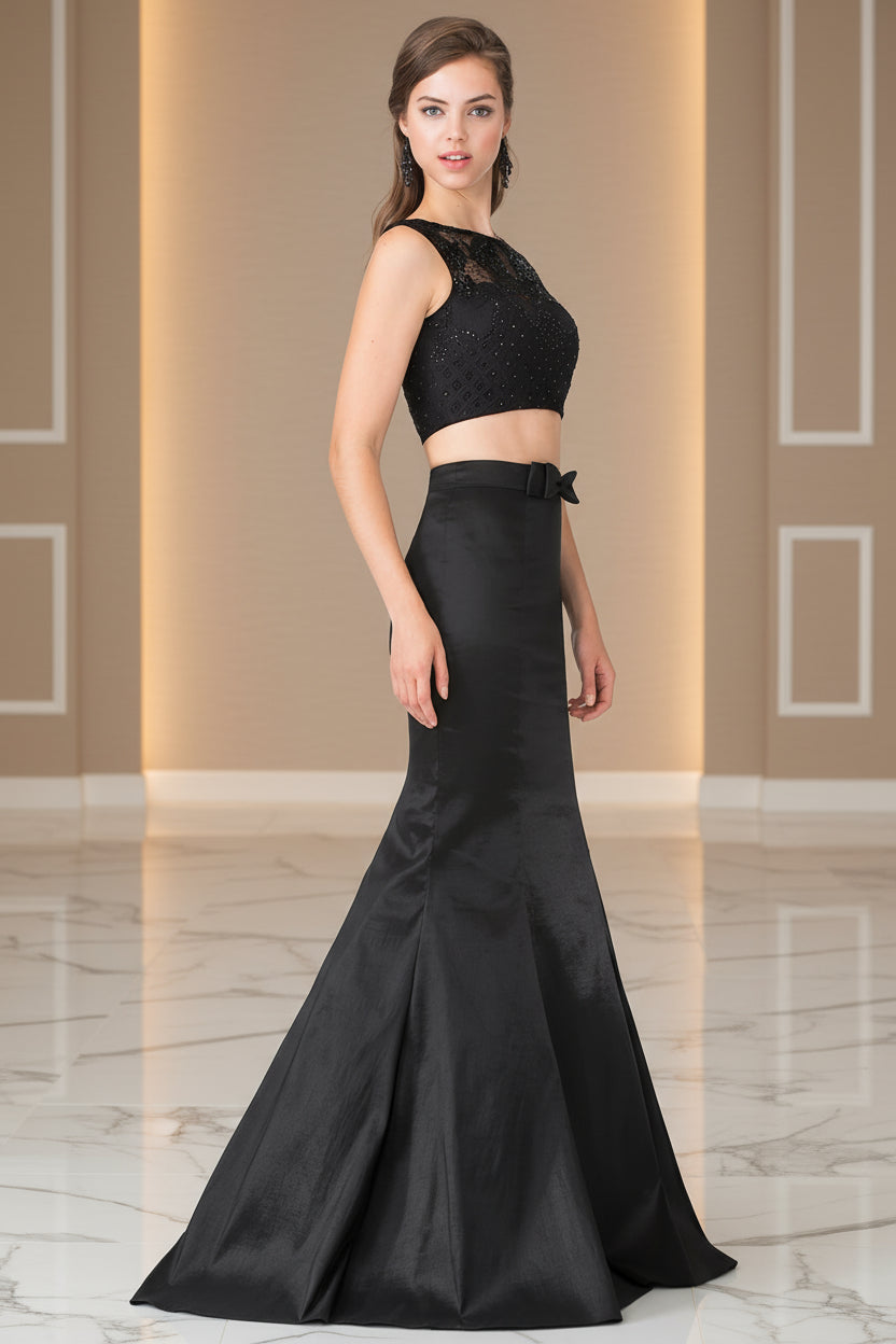 Prom Two Piece Taffeta Formal Dress Evening Long Gown