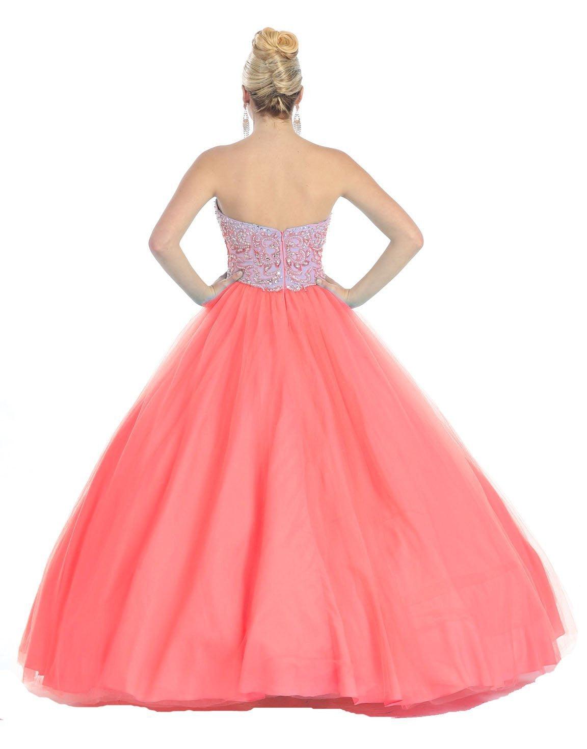 Quinceanera Ball Gown Plus Size Prom Long Dress - The Dress Outlet May Queen