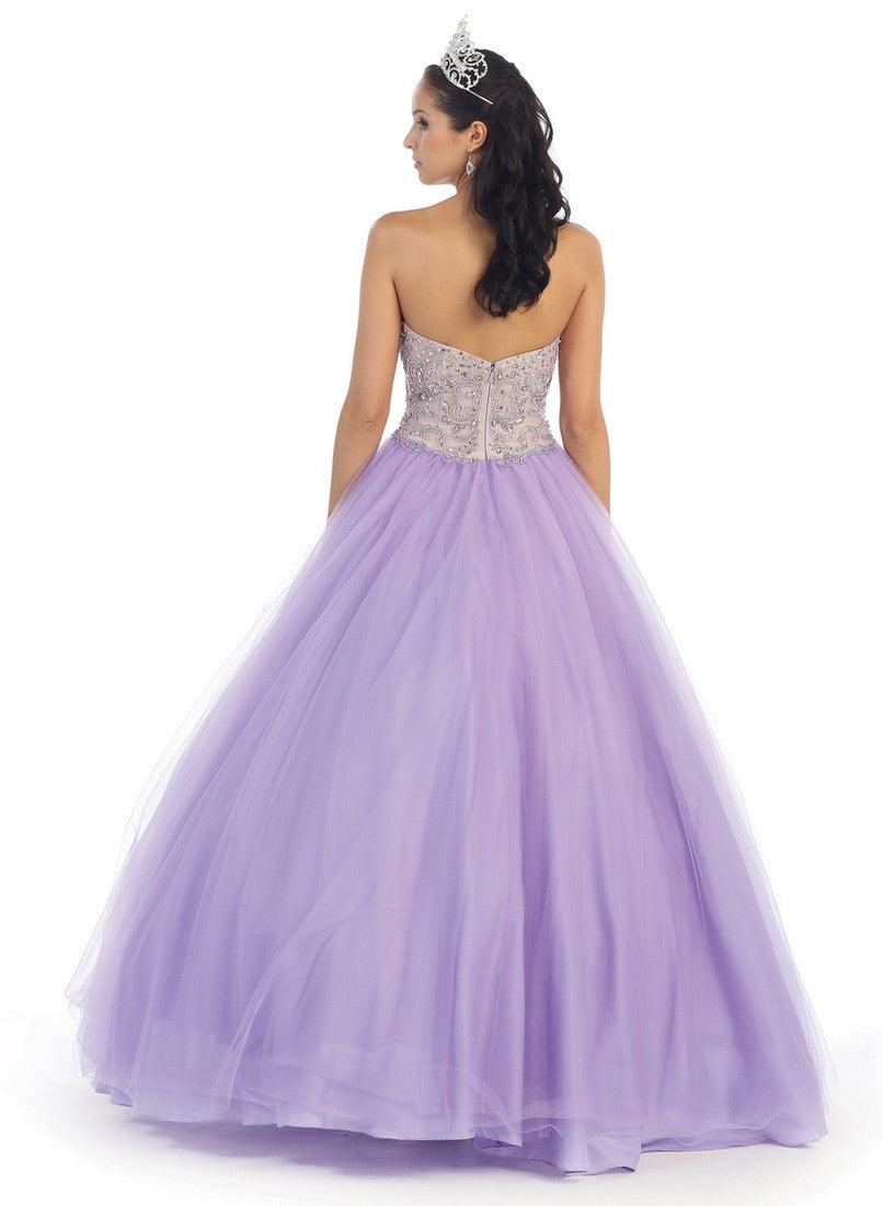 Quinceanera Ball Gown Plus Size Prom Long Dress - The Dress Outlet May Queen