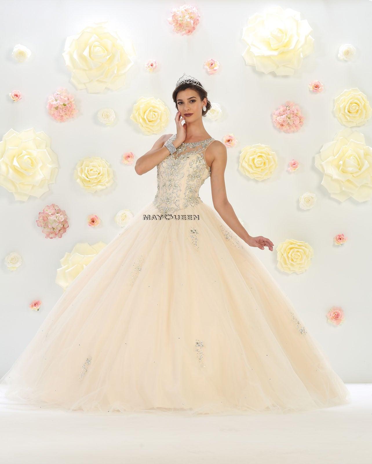 Quinceanera Long Ball Gown Formal Sweet 16 - The Dress Outlet May Queen