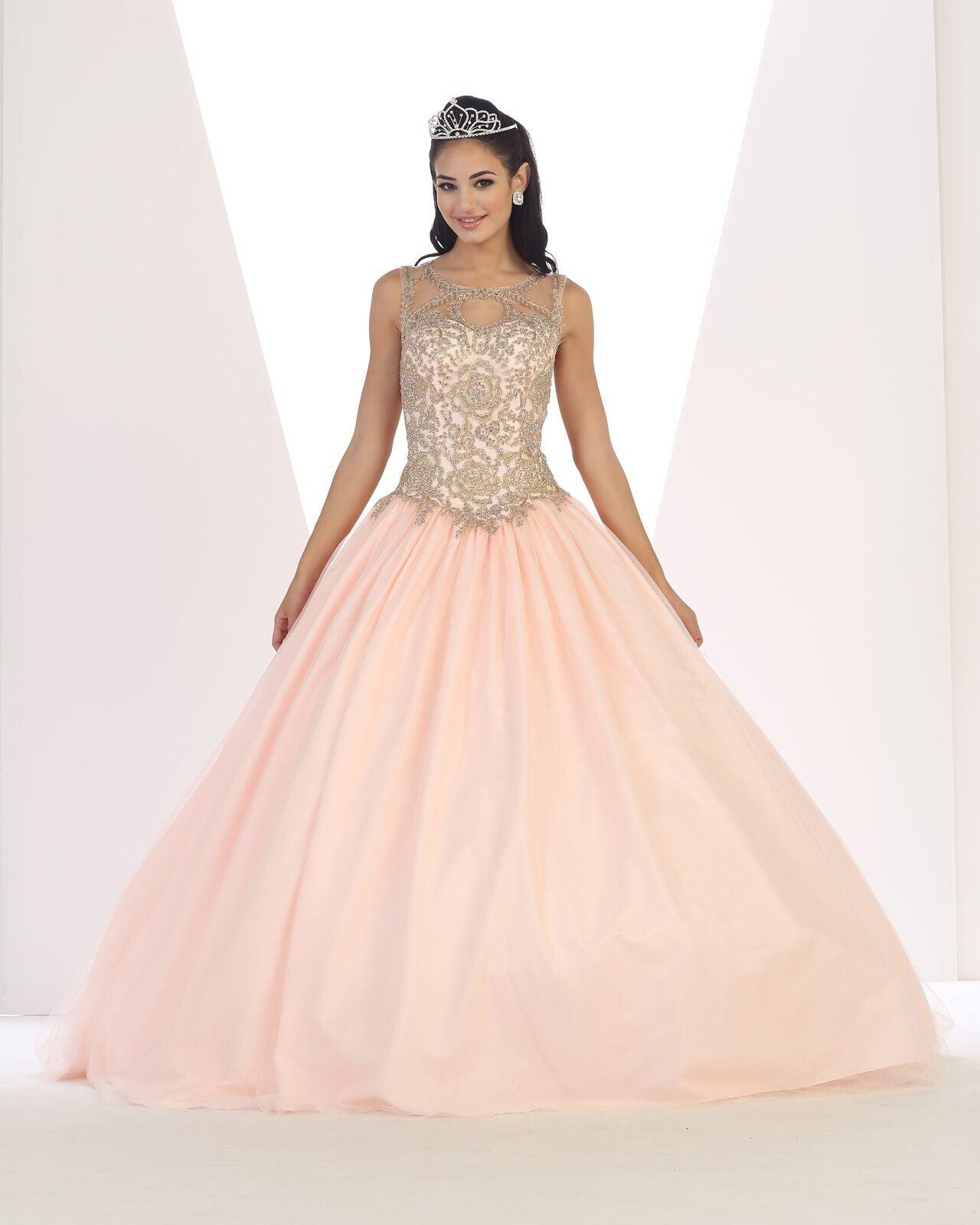 Quinceanera Long Prom Dress Quinceanera Ball Gown - The Dress Outlet May Queen