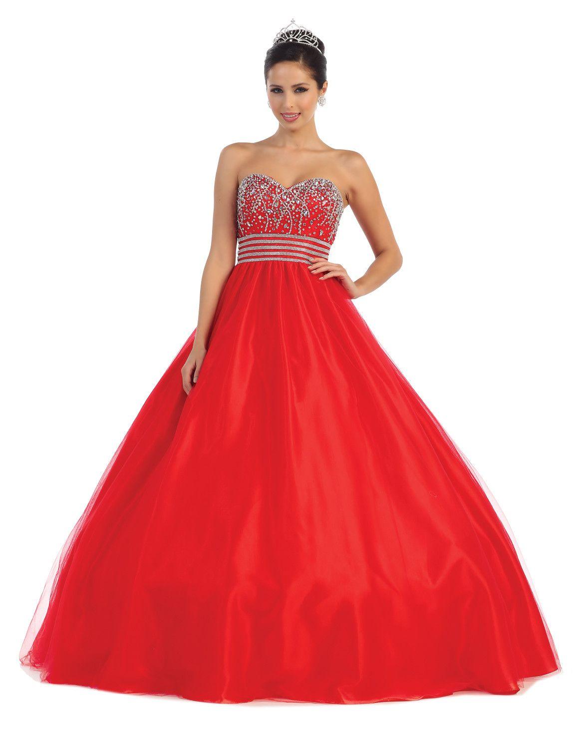Quinceanera Long Quinceanera Formal Prom Dress - The Dress Outlet May Queen