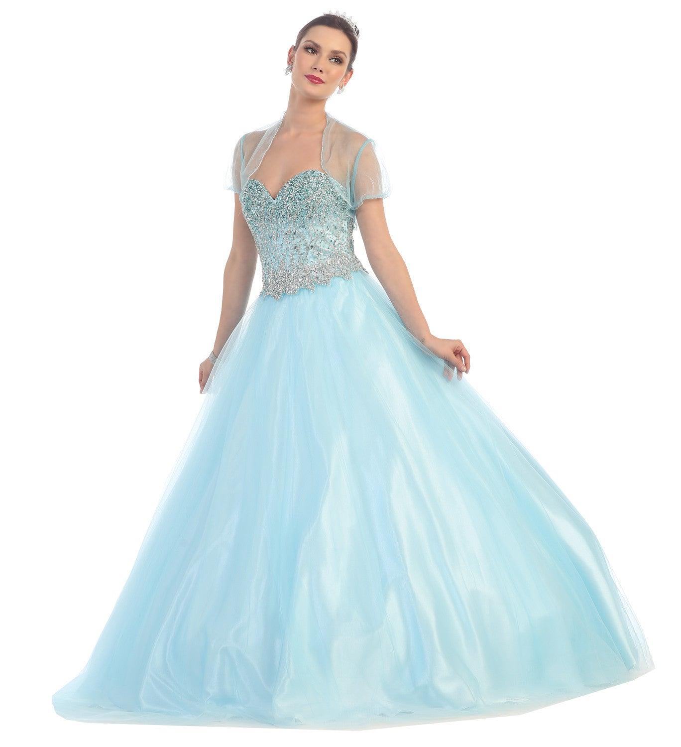 Quinceanera Long Quinceanera Formal Prom Dress - The Dress Outlet May Queen