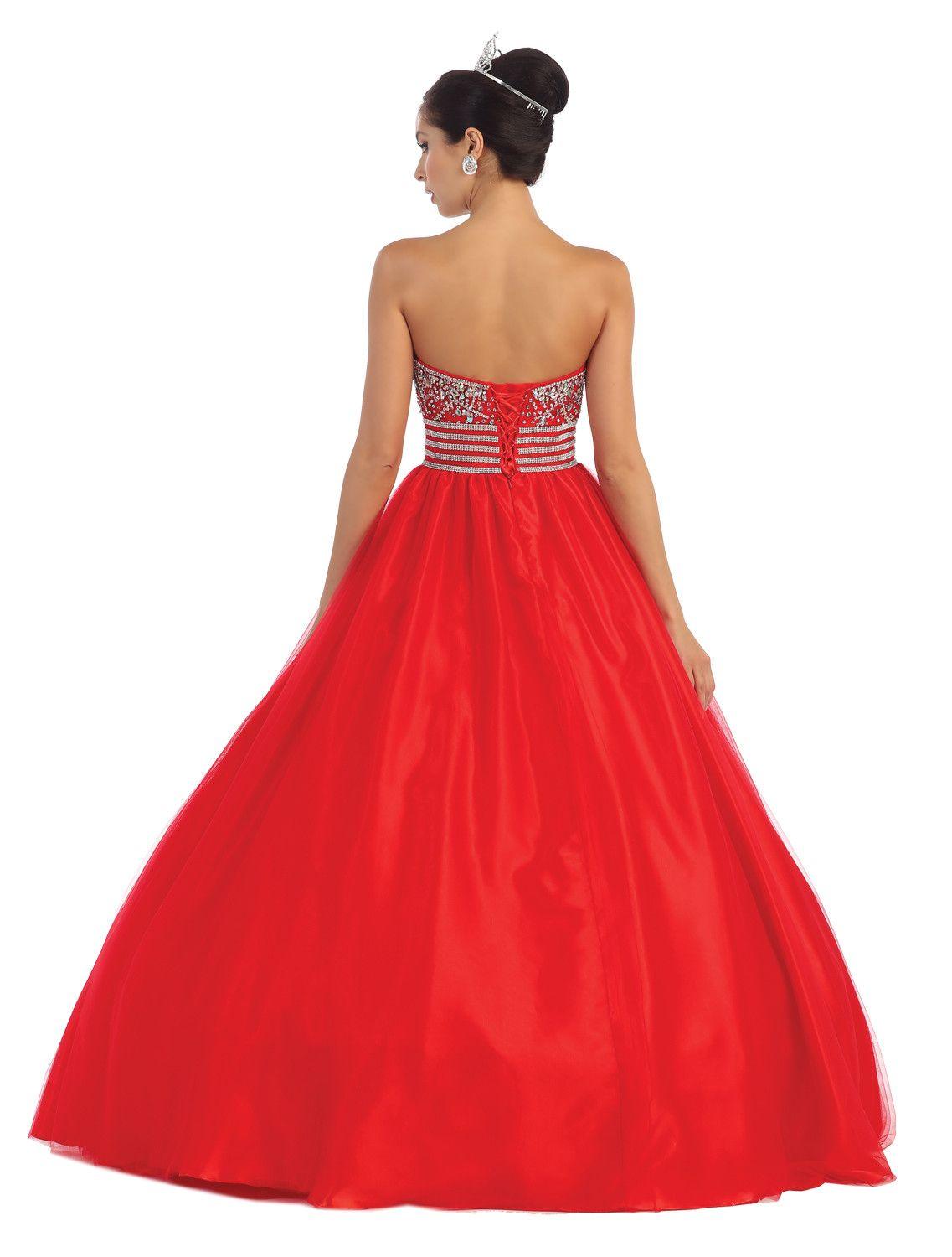 Quinceanera Long Quinceanera Formal Prom Dress - The Dress Outlet May Queen