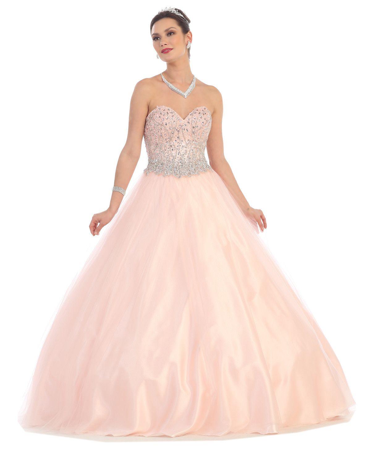 Quinceanera Long Quinceanera Formal Prom Dress - The Dress Outlet May Queen