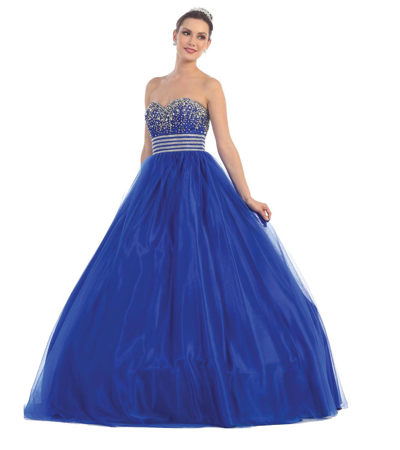 Quinceanera Long Quinceanera Formal Prom Dress - The Dress Outlet May Queen