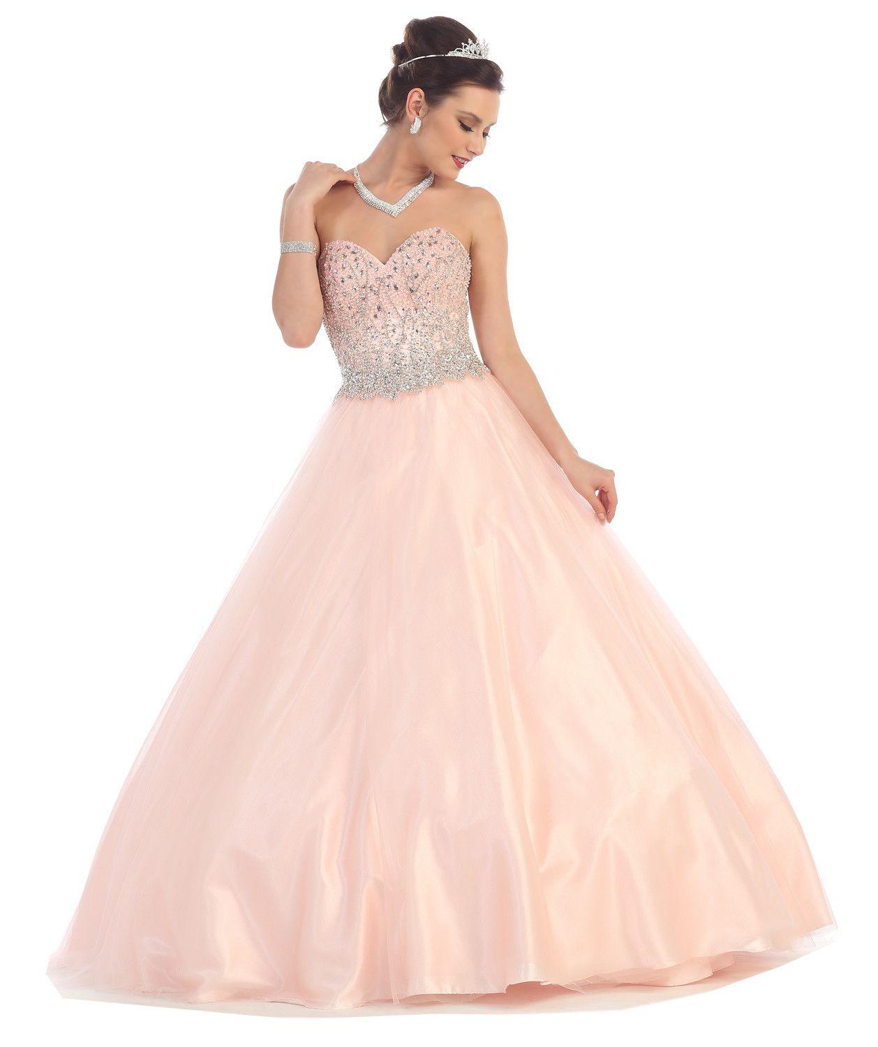 Quinceanera Long Quinceanera Formal Prom Dress - The Dress Outlet May Queen