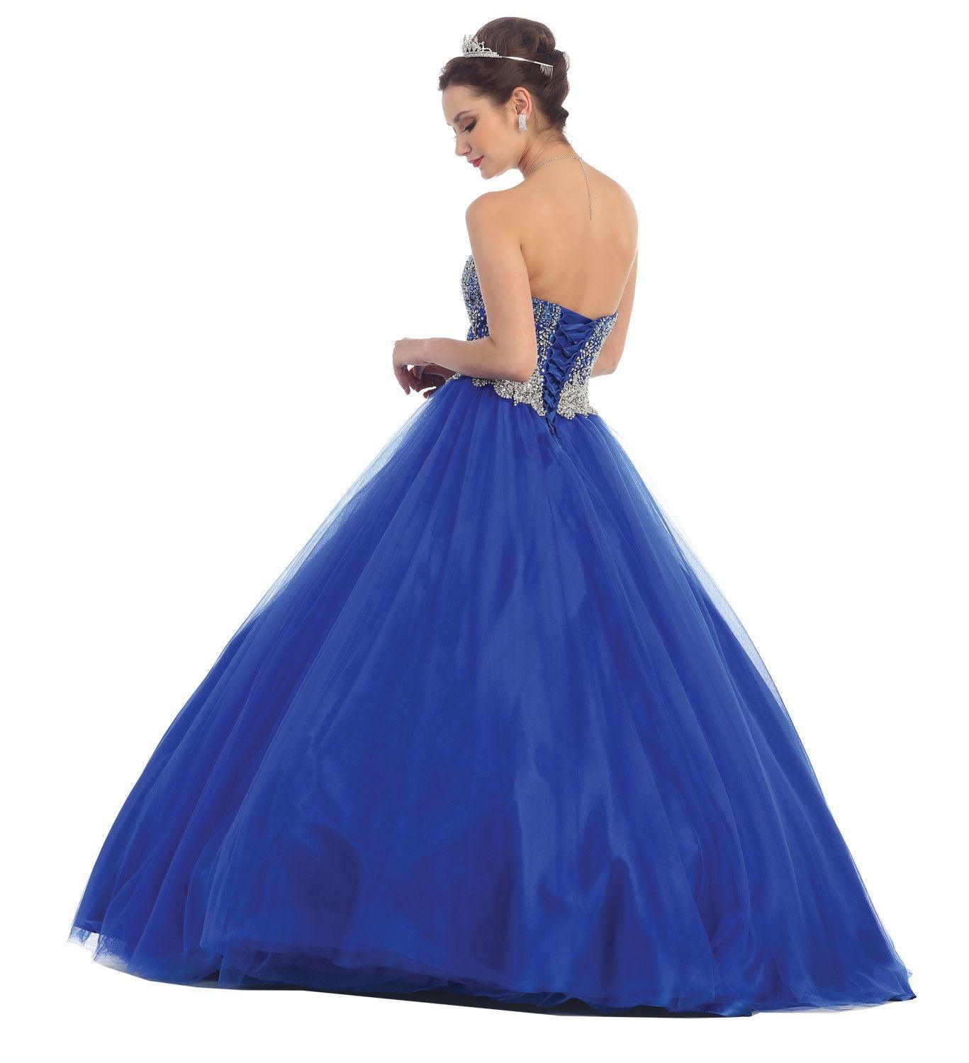 Quinceanera Long Quinceanera Formal Prom Dress - The Dress Outlet May Queen