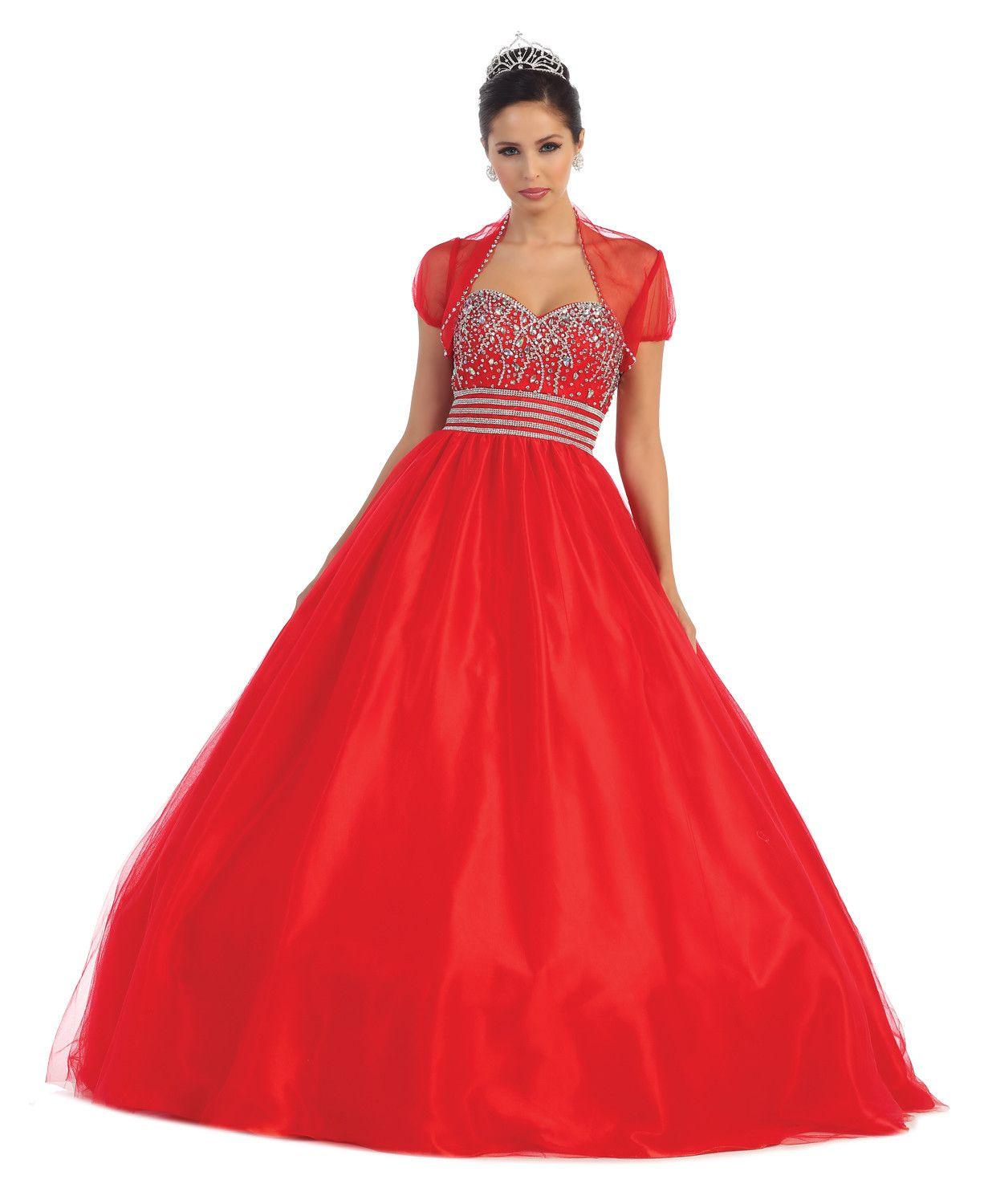 Quinceanera Long Quinceanera Formal Prom Dress - The Dress Outlet May Queen