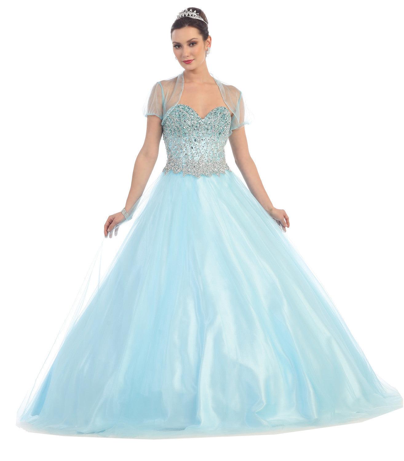 Quinceanera Long Quinceanera Formal Prom Dress - The Dress Outlet May Queen