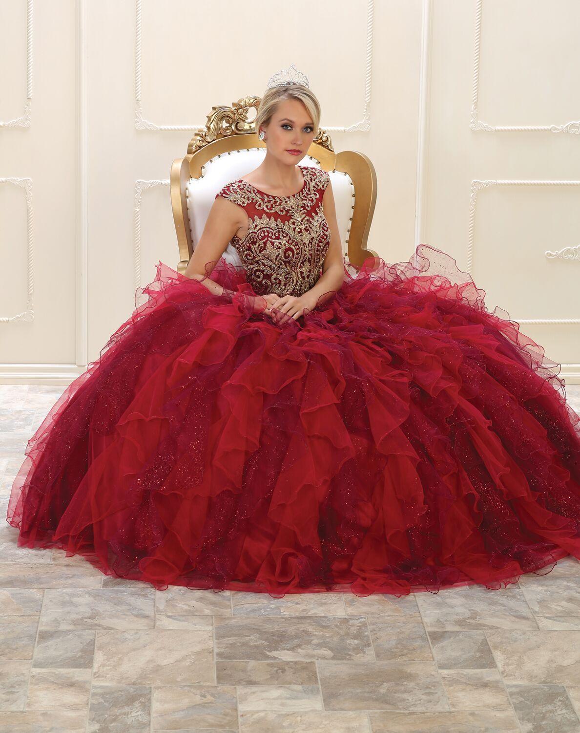 Quinceanera Long Quinceanera Sweet 16 Dress Ball Gown - The Dress Outlet May Queen
