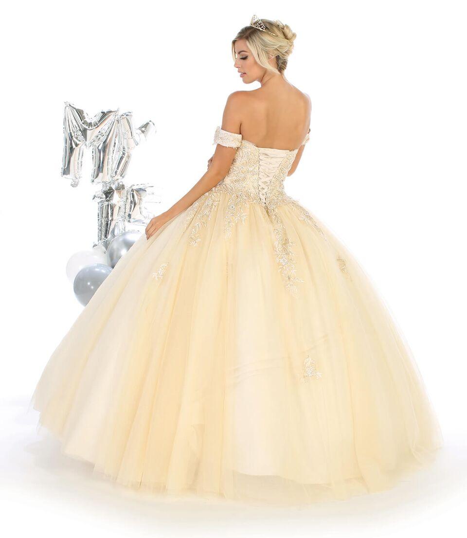 Quinceanera Long Strapless Sweet 16 Ball Gown - The Dress Outlet May Queen