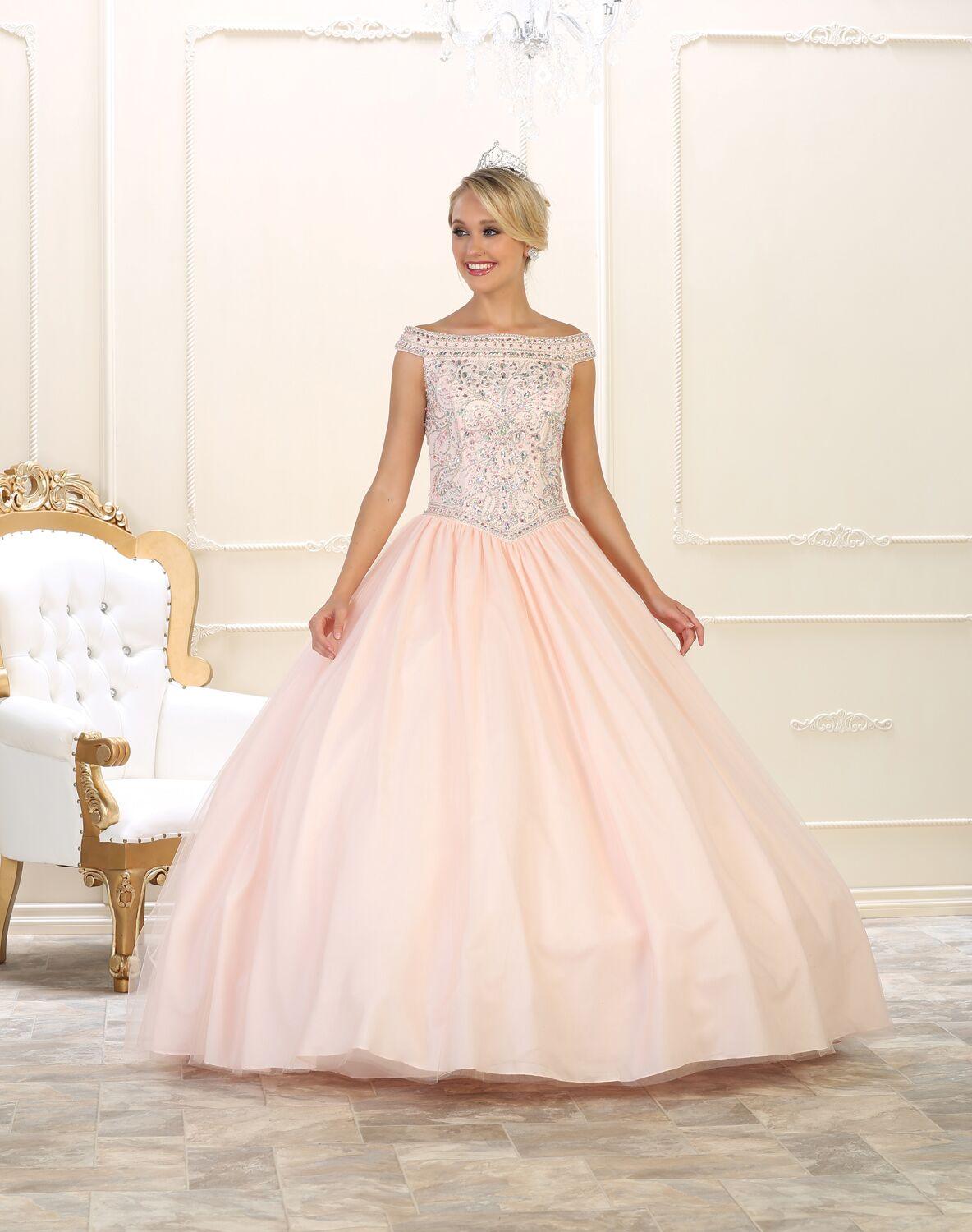 Quinceanera Long Sweet 16 Ball Gown - The Dress Outlet May Queen