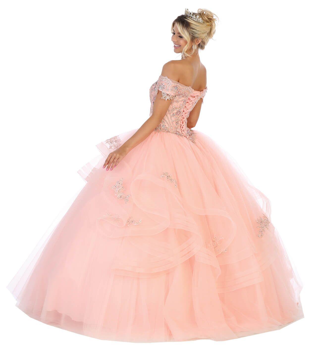 Quinceanera Long Sweet 16 Ball Gown - The Dress Outlet May Queen