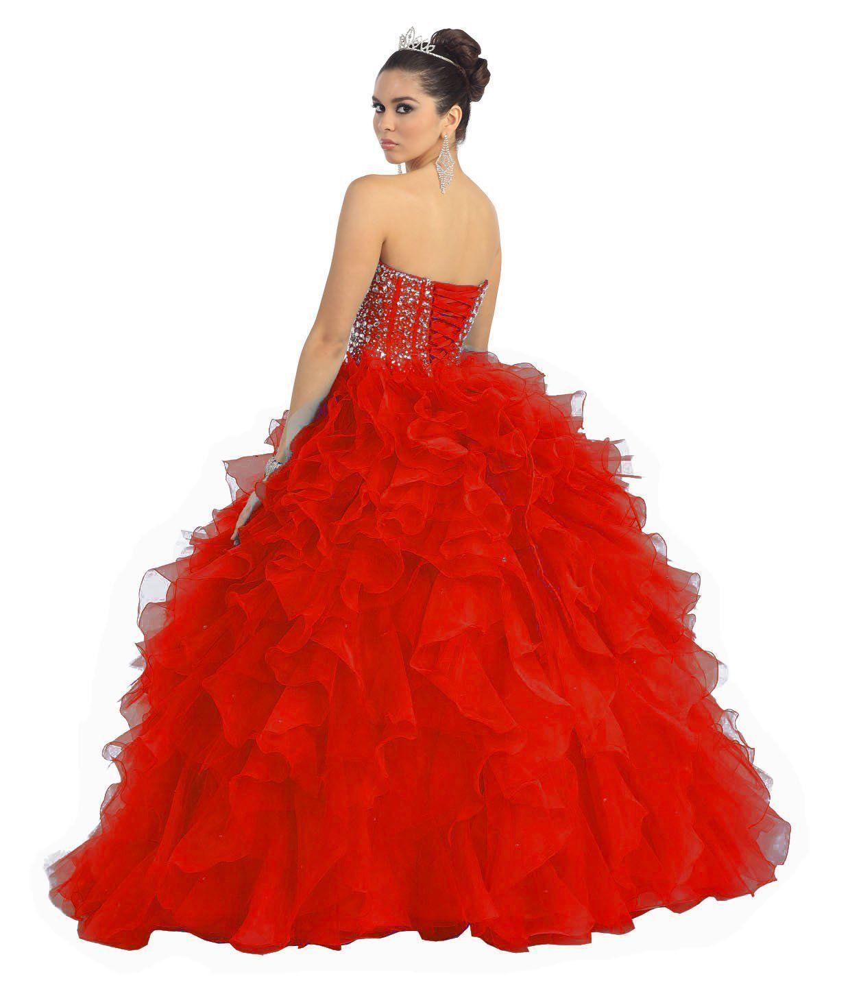 Quinceanera Quinceanera Long Ballgown Formal Prom Dresses - The Dress Outlet May Queen