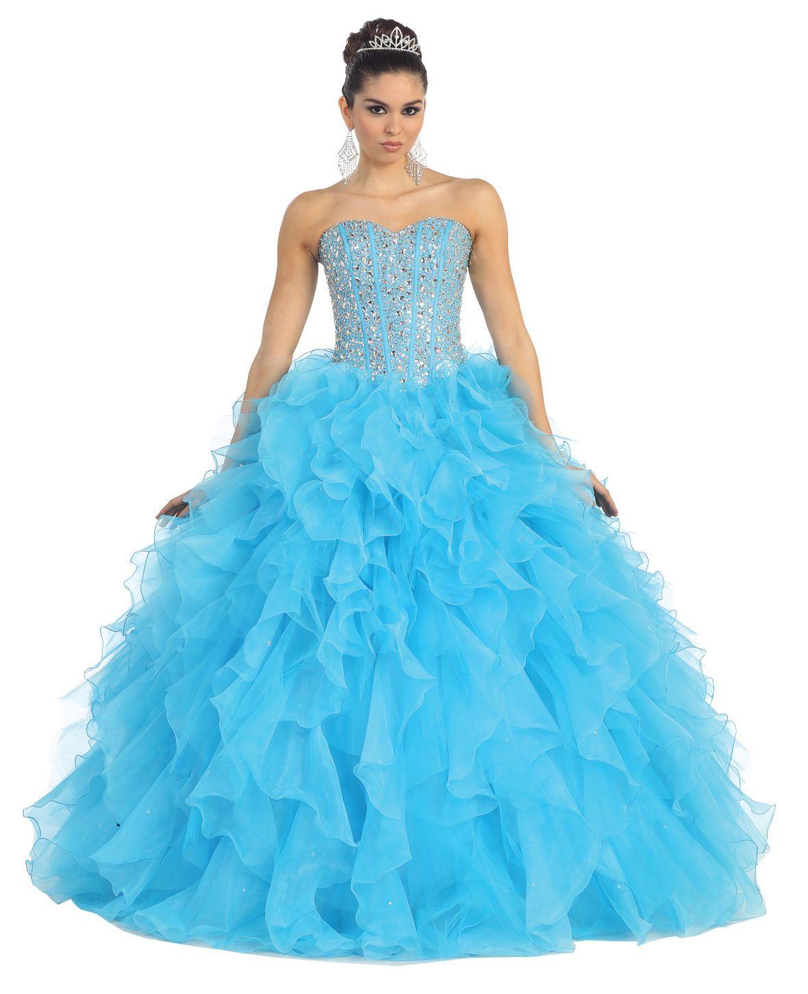 Quinceanera Quinceanera Long Ballgown Formal Prom Dresses - The Dress Outlet May Queen