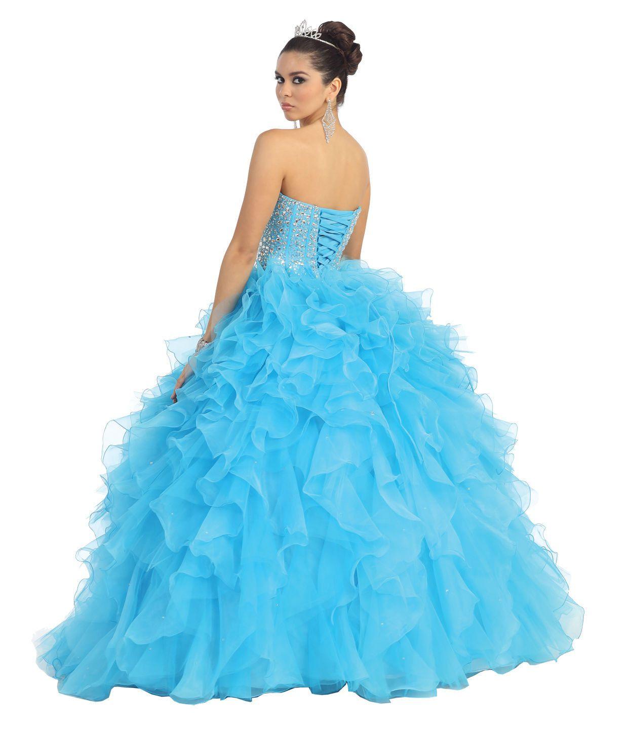 Quinceanera Quinceanera Long Ballgown Formal Prom Dresses - The Dress Outlet May Queen