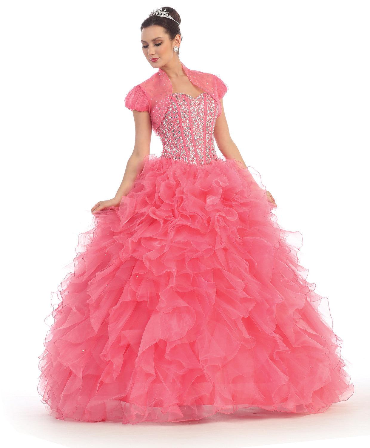 Quinceanera Quinceanera Long Ballgown Formal Prom Dresses - The Dress Outlet May Queen
