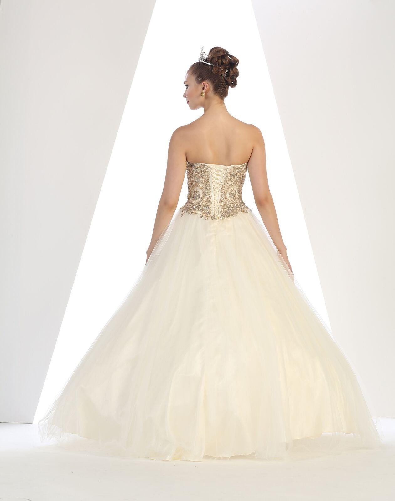 Quinceanera Quinceanera Long Prom Dress Ball Gown Formal - The Dress Outlet May Queen