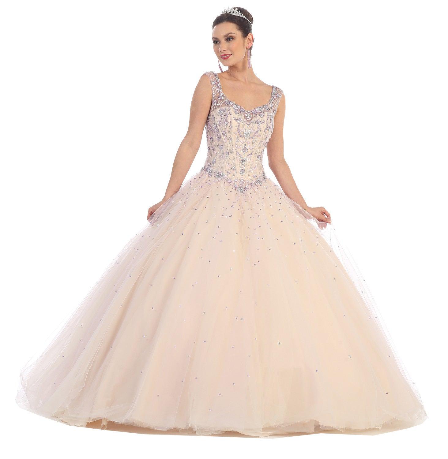 Quinceanera Quinceanera Sweet 16 Ball Gown Prom Long Dress - The Dress Outlet May Queen