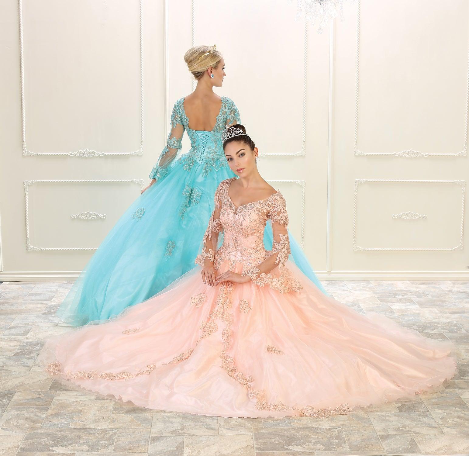 Quinceanera Sweet 16 Long Ball Gown - The Dress Outlet May Queen