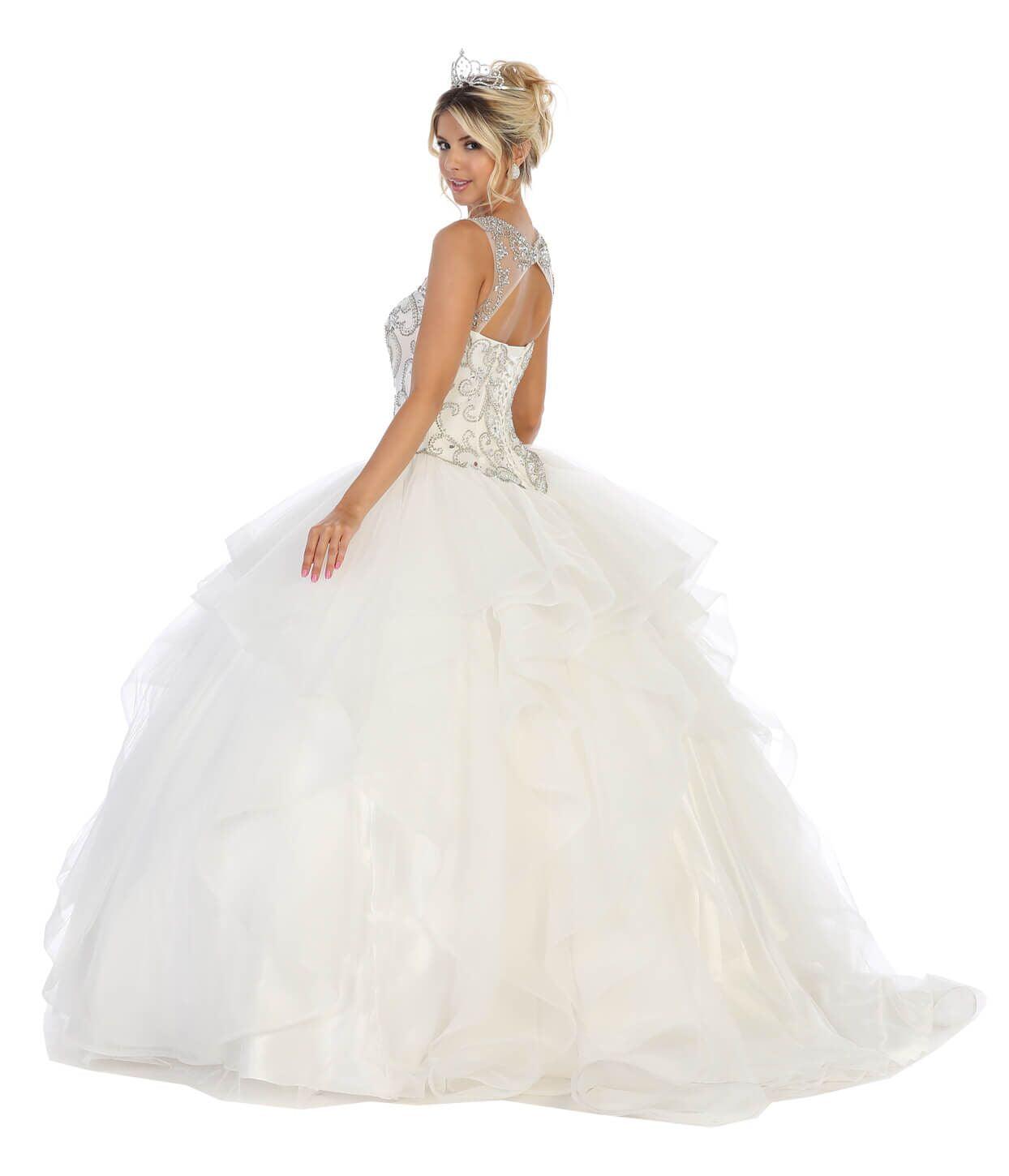 Quinceanera Sweet 16 Long Ball Gown - The Dress Outlet May Queen