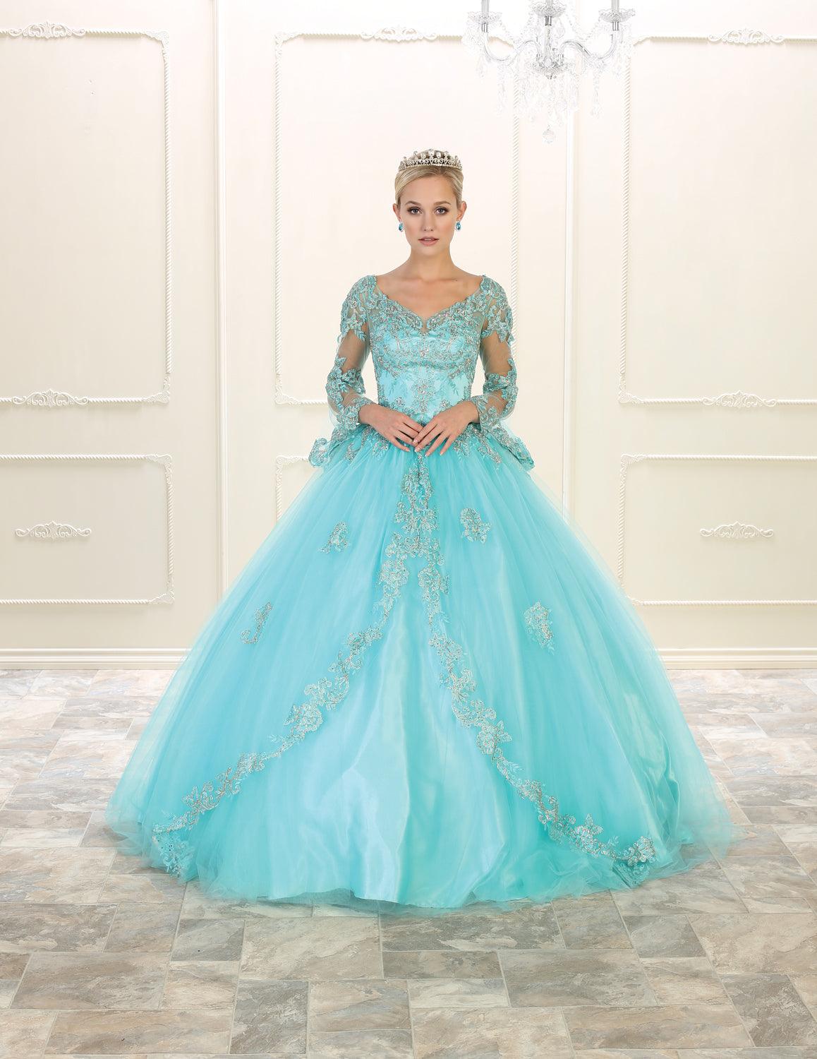 Quinceanera Sweet 16 Long Ball Gown - The Dress Outlet May Queen