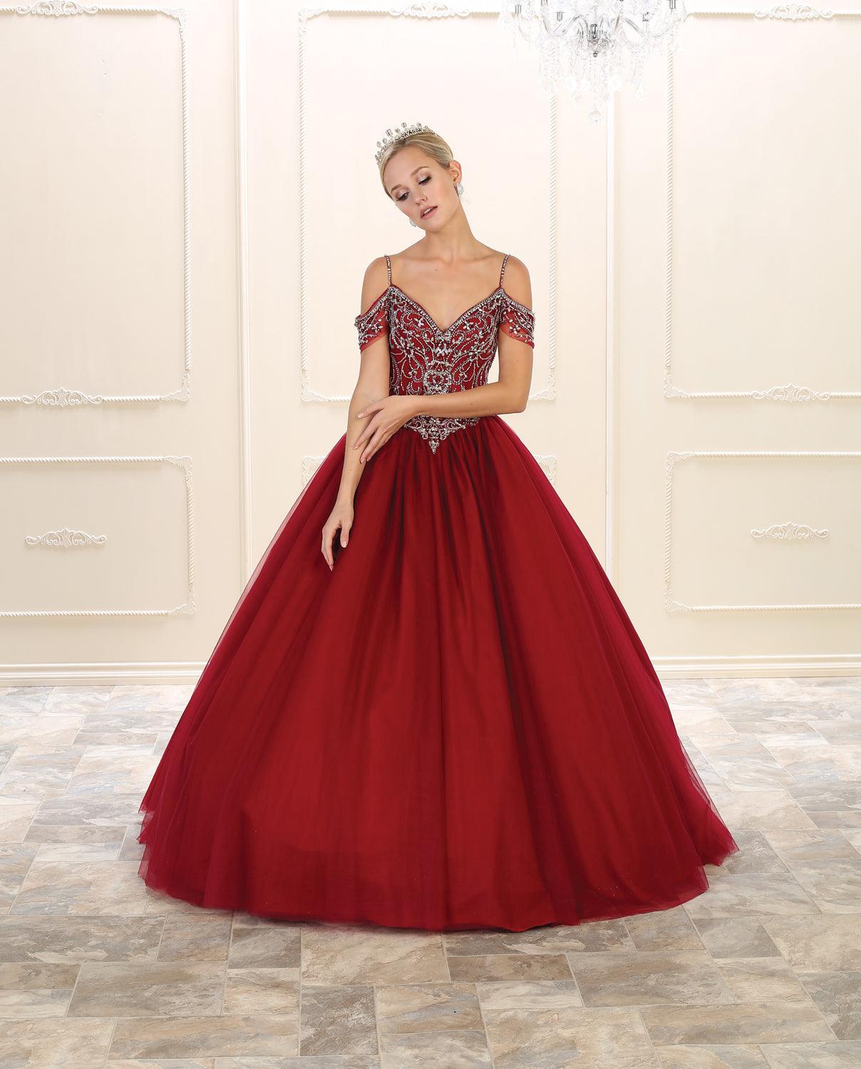 Quinceanera Sweet 16 Quinceanera Prom Long Dress - The Dress Outlet May Queen
