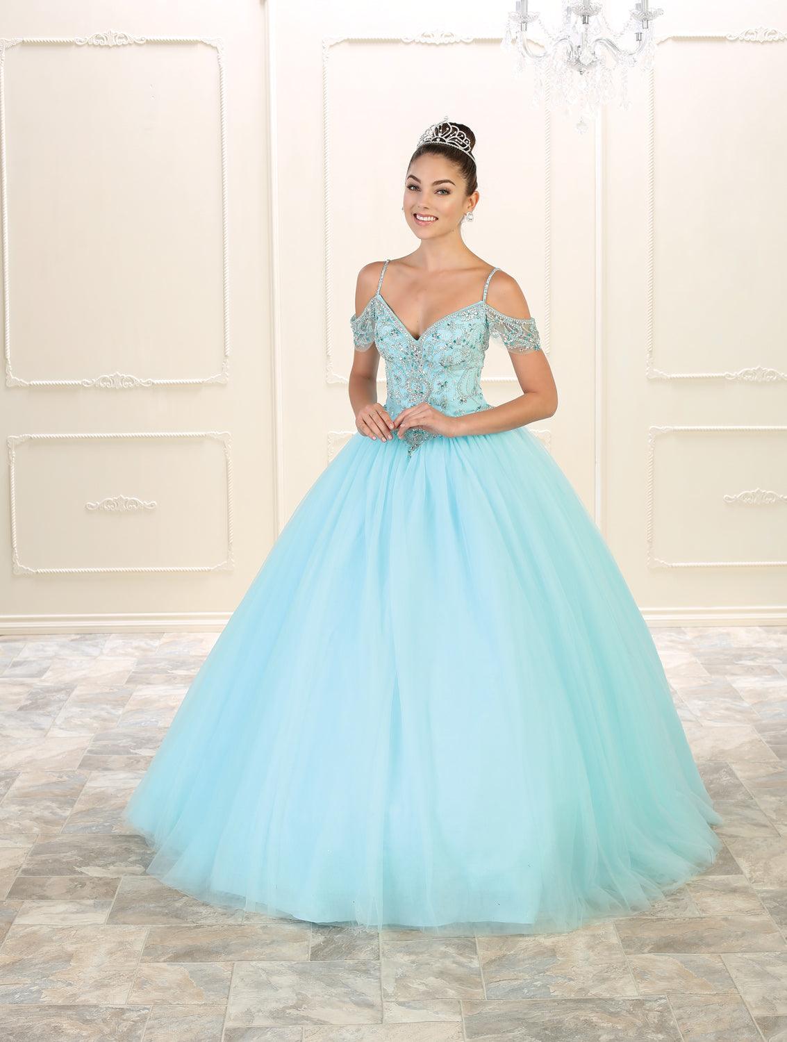 Quinceanera Sweet 16 Quinceanera Prom Long Dress - The Dress Outlet May Queen