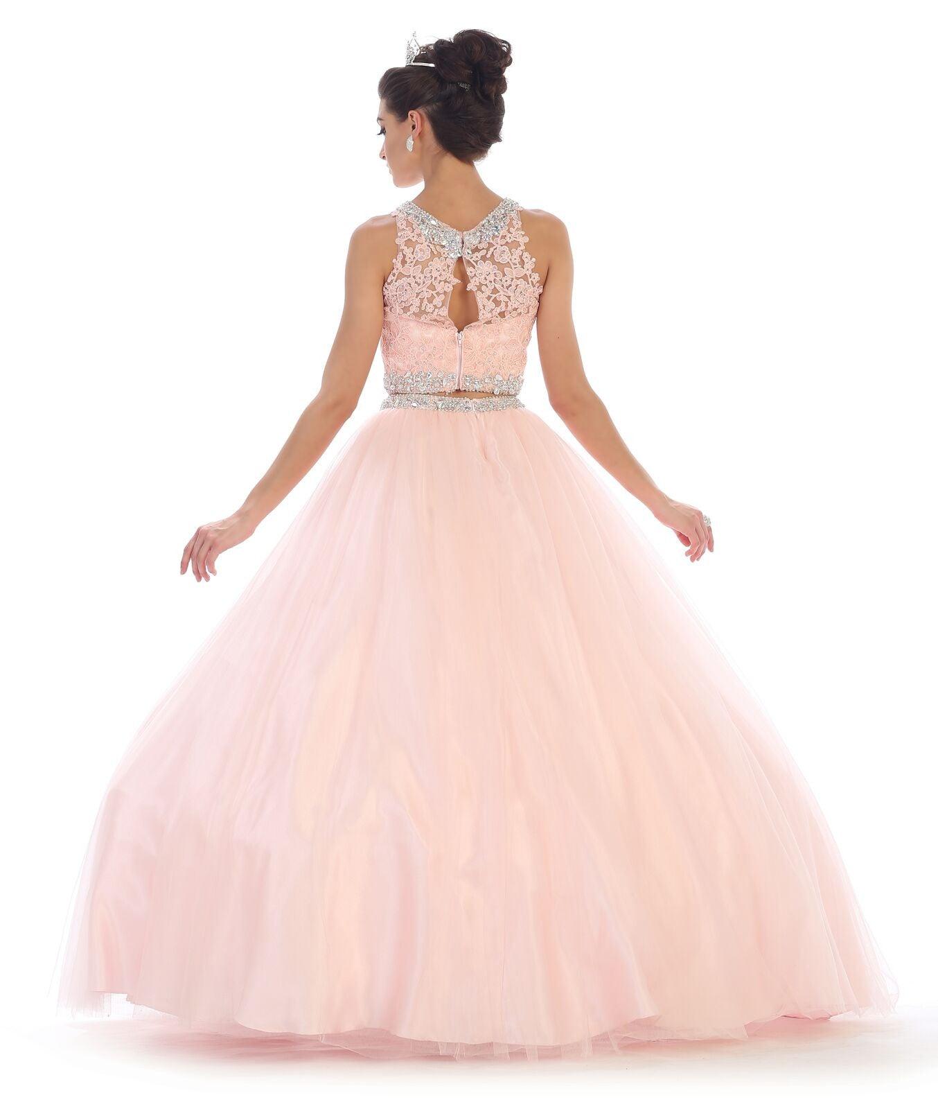 Quinceanera Two PieceBall Gown Sweet 16 Dress - The Dress Outlet May Queen