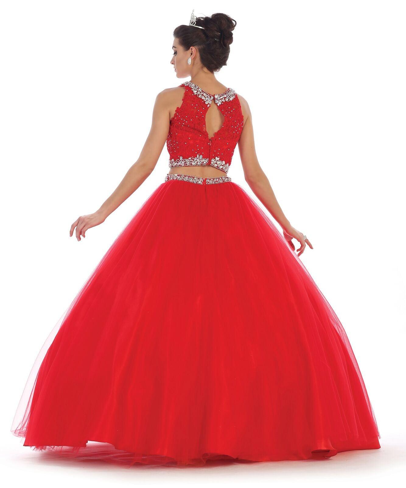 Quinceanera Two PieceBall Gown Sweet 16 Dress - The Dress Outlet May Queen