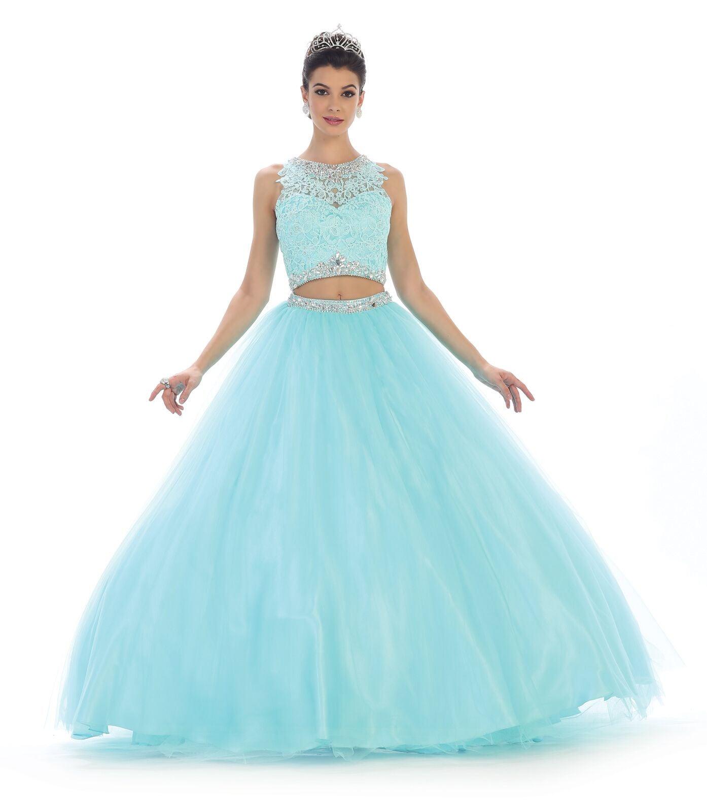Quinceanera Two PieceBall Gown Sweet 16 Dress - The Dress Outlet May Queen