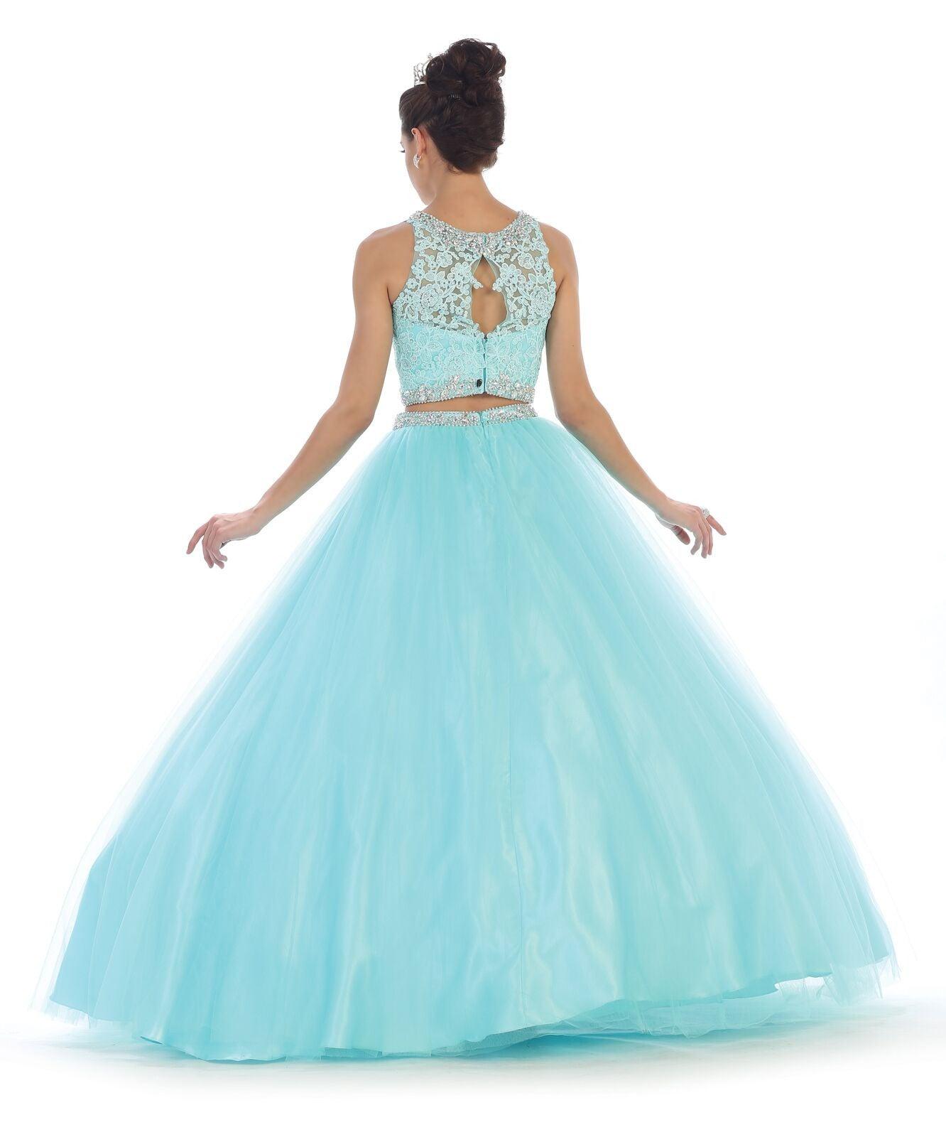Quinceanera Two PieceBall Gown Sweet 16 Dress - The Dress Outlet May Queen