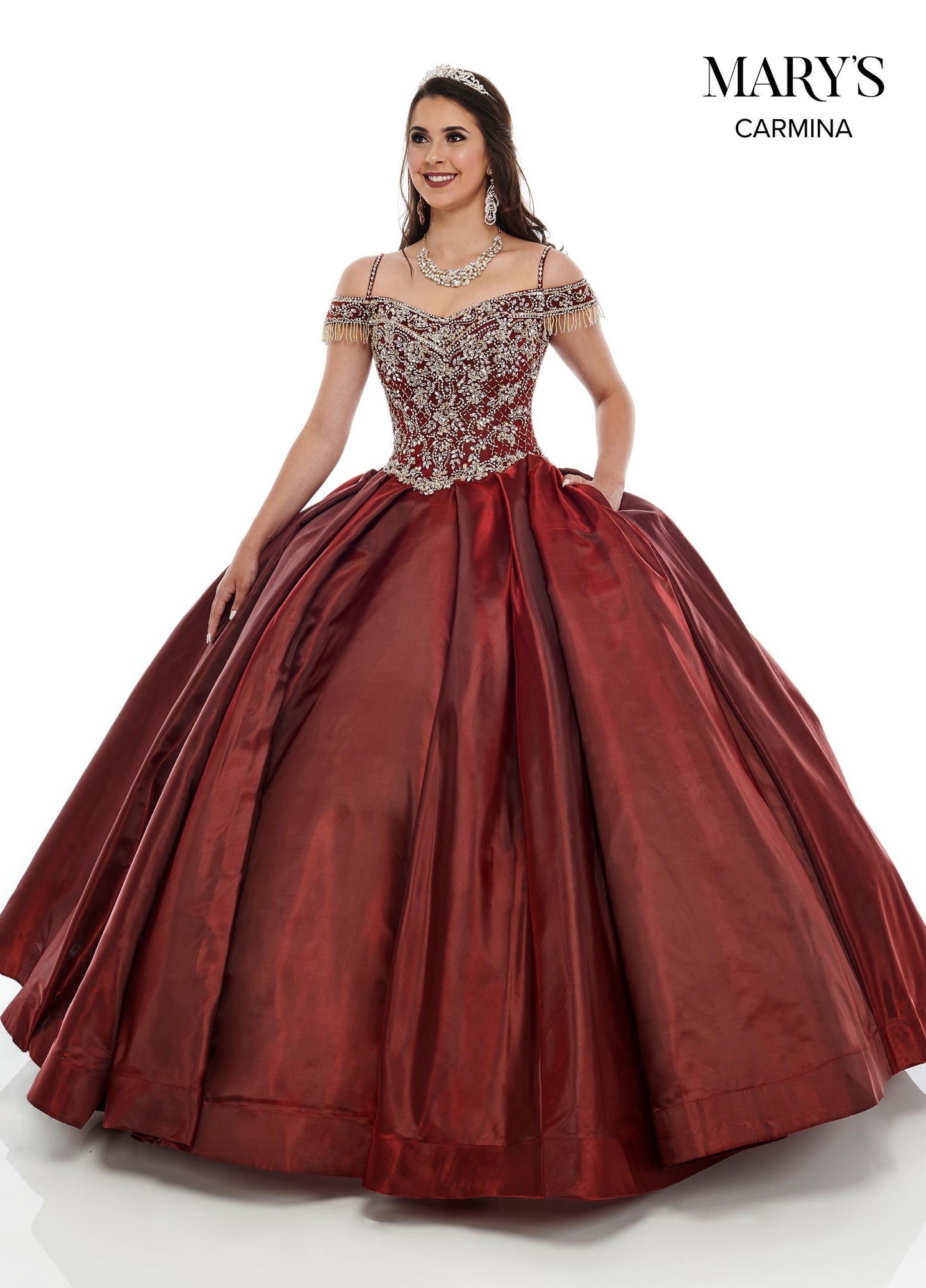 Rachel Allan Long Off Shoulder Quinceanera Dress - The Dress Outlet