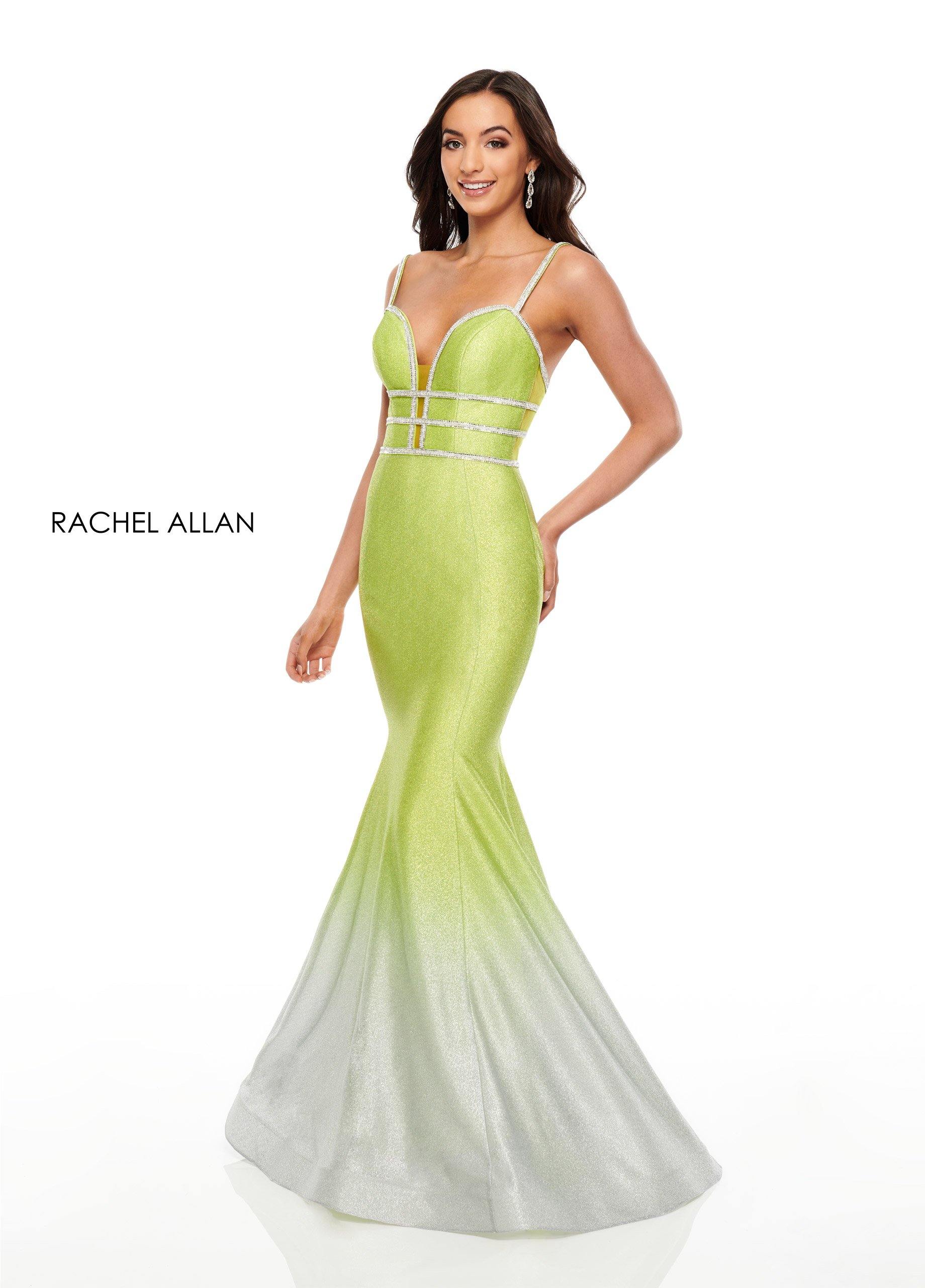 Acid Green Ombre Prom Long Sexy Fitted Prom Dress for $399.99 – The Dress Outlet