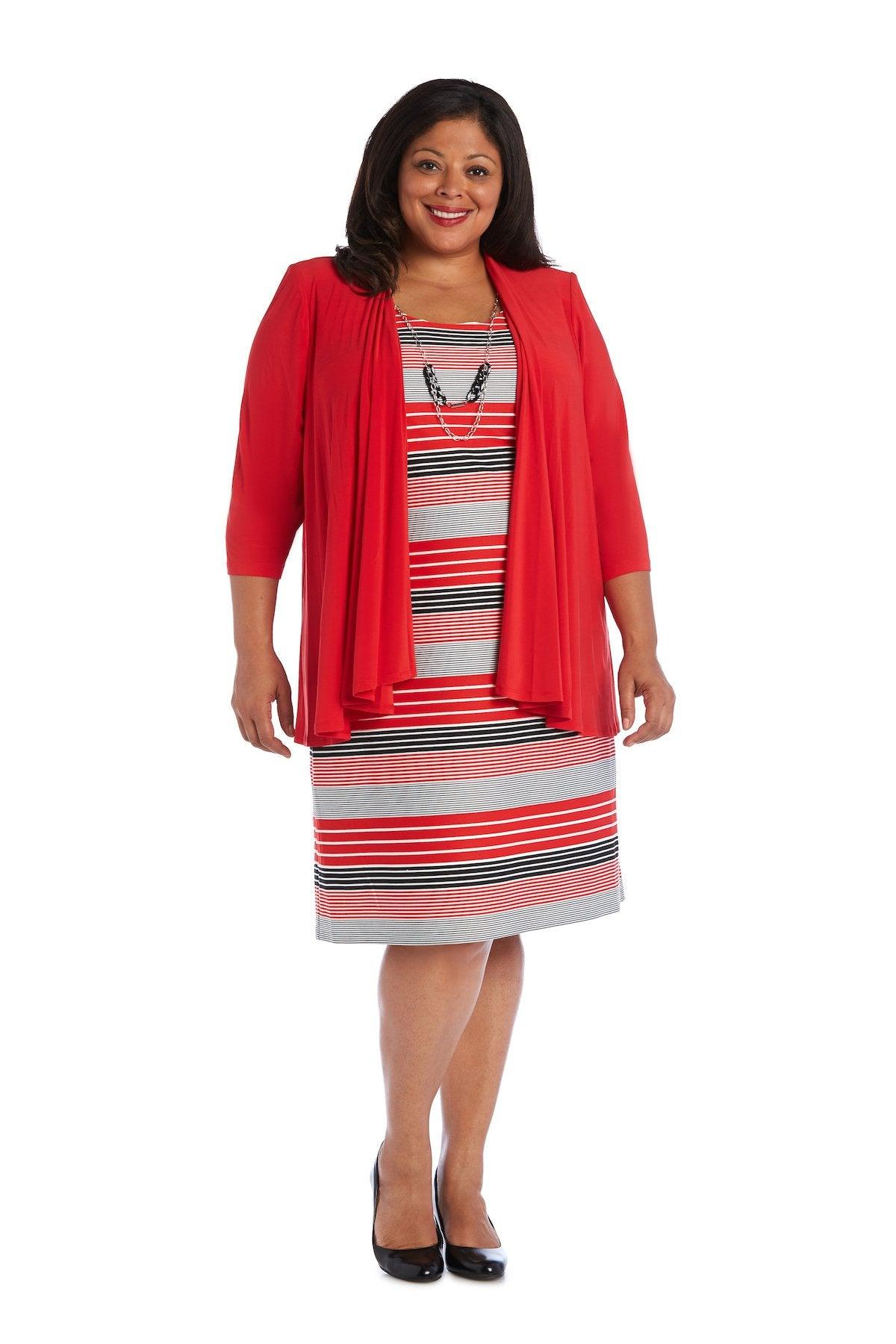 R&M Richards Plus Size Short Dress Black 1190W - The Dress Outlet