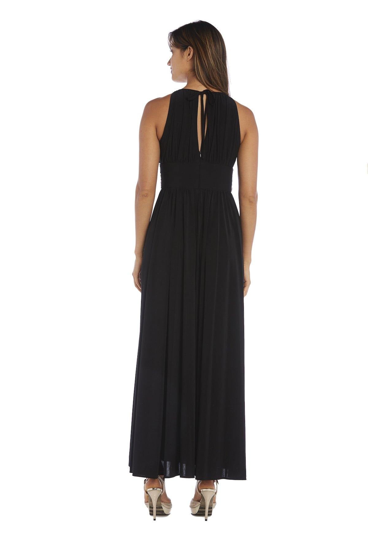 R&M Richards Long Formal Beaded Waist Dress 1328 - The Dress Outlet