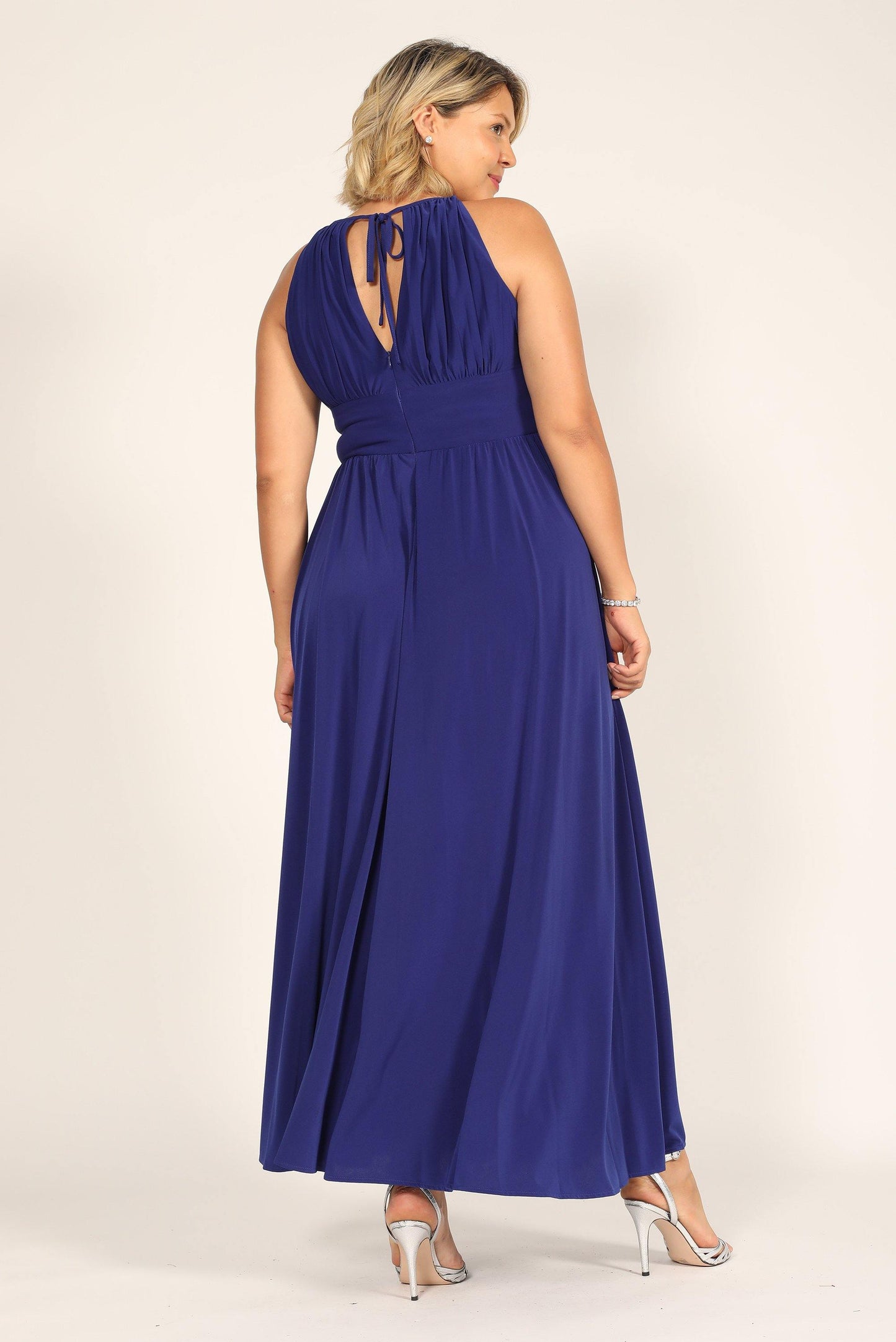 R&M Richards Long Formal Beaded Waist Dress 1328 - The Dress Outlet