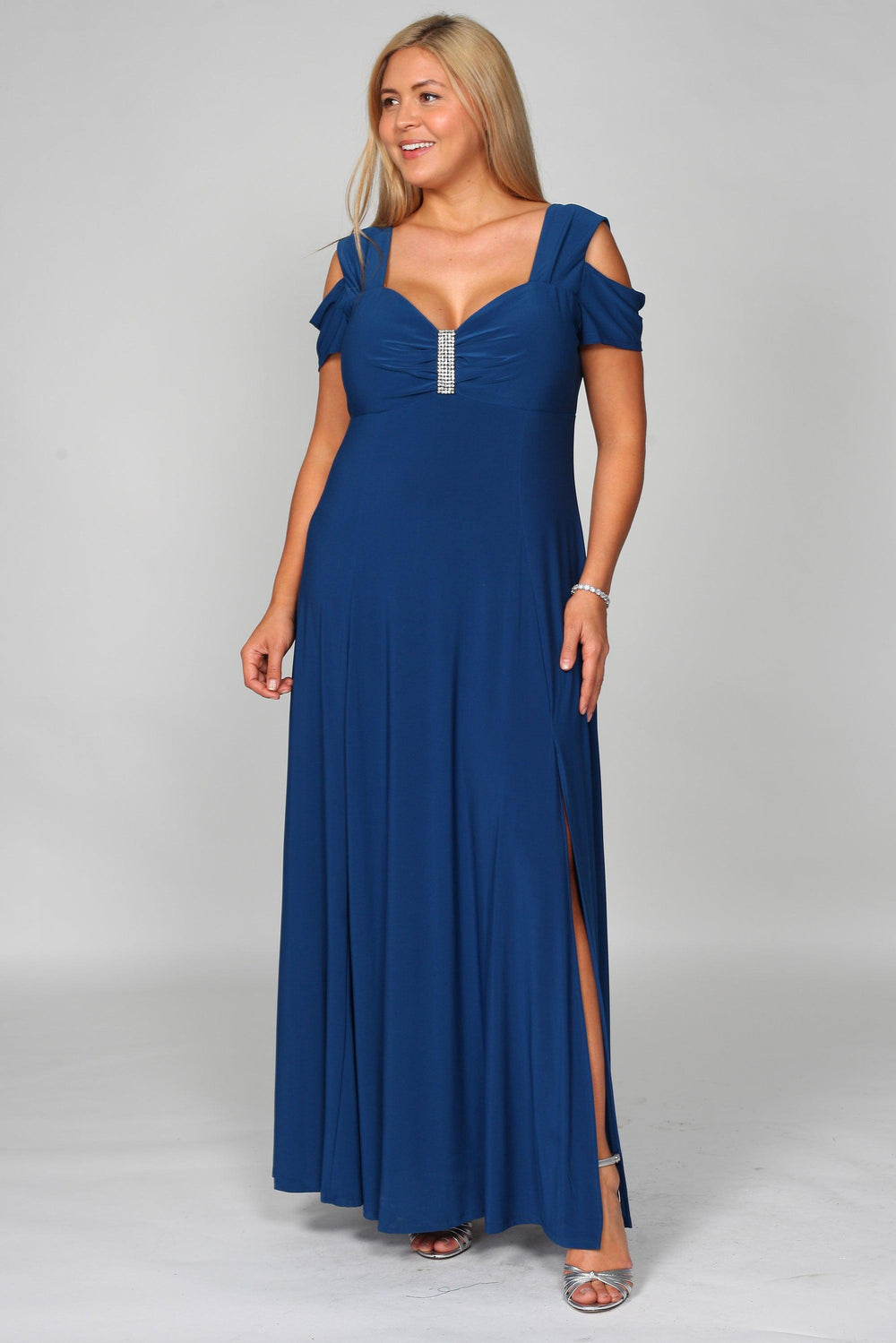 R&M Richards Long Plus Size Formal Stretchy Evening Dress - The Dress Outlet R&M Richards