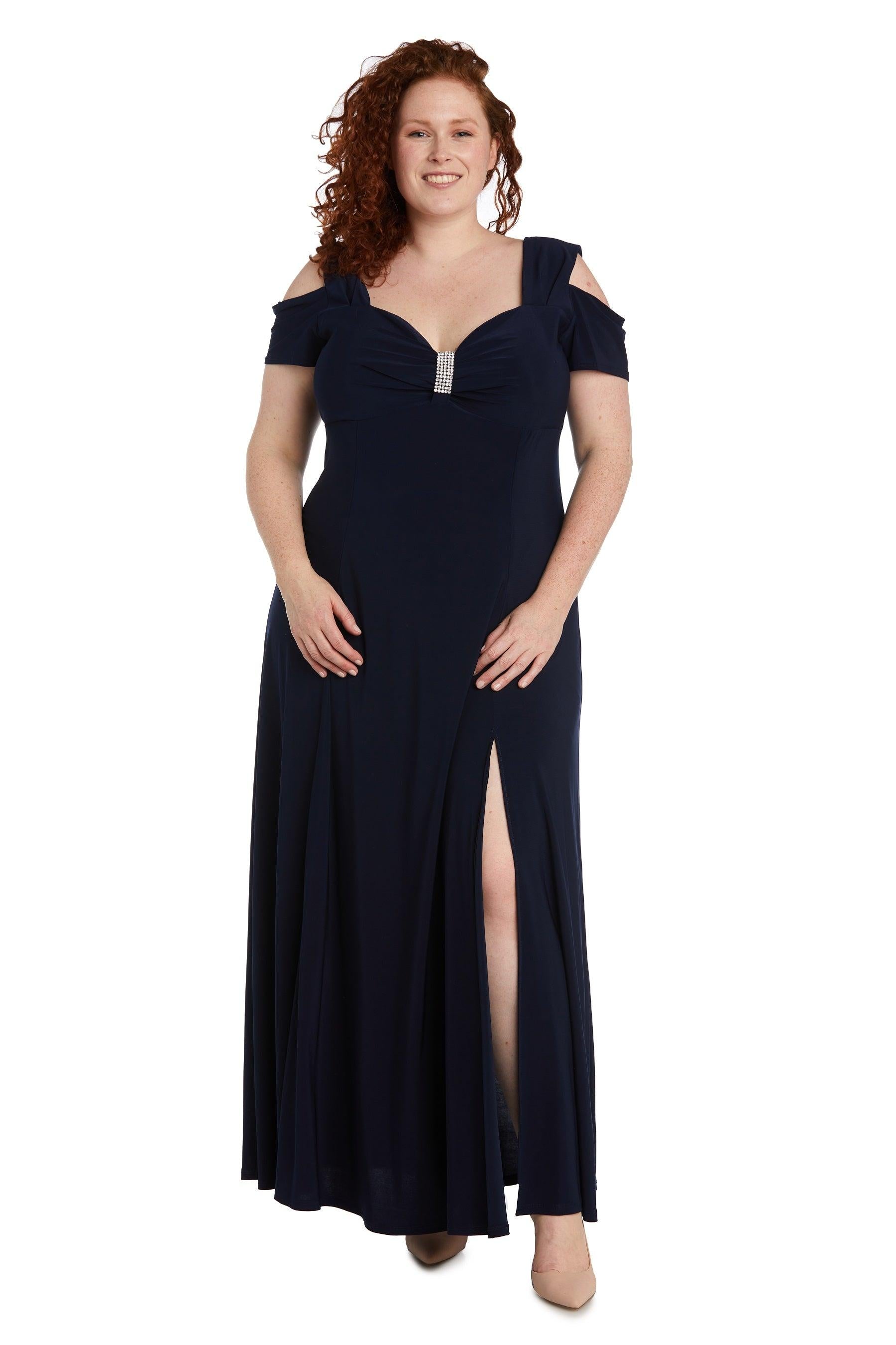 R&M Richards 1367W Plus Size Long Formal Evening Gown