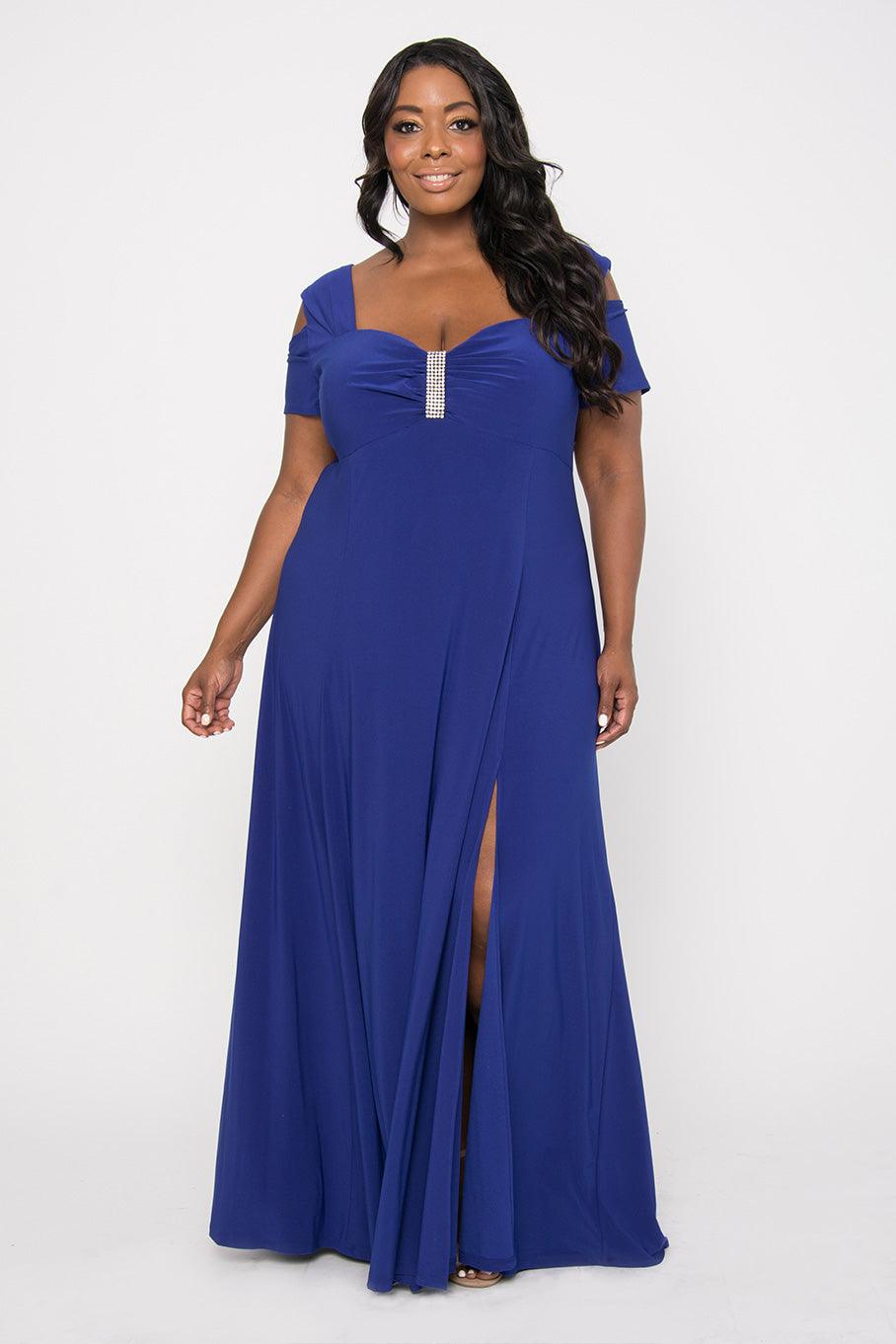 R&M Richards 1367W Plus Size Long Formal Evening Gown