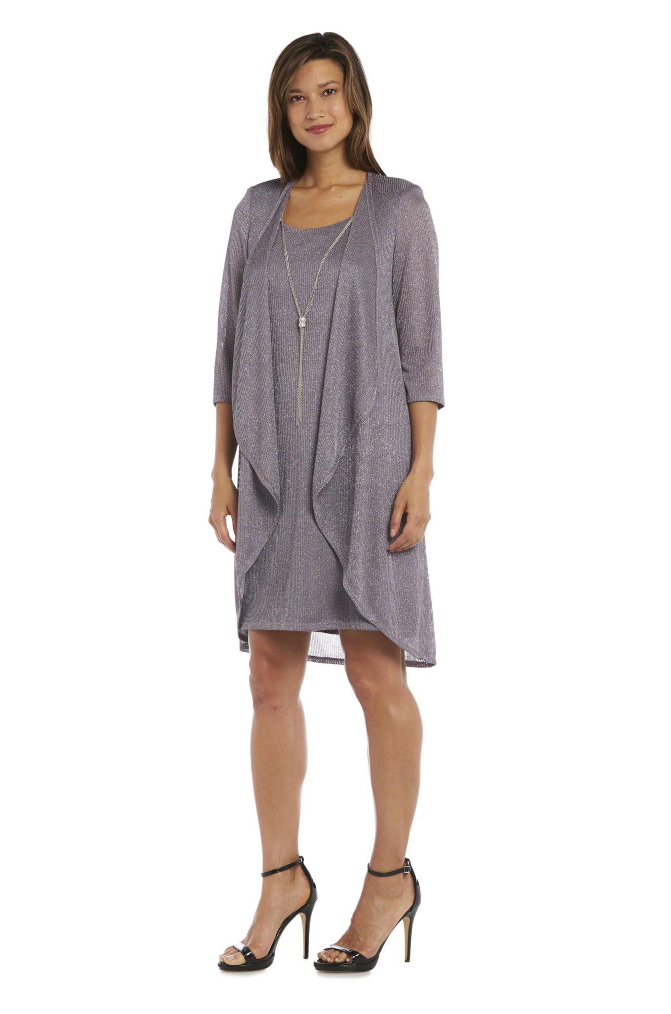 R&M Richards 1647 Short Metallic Sleeveless Dress