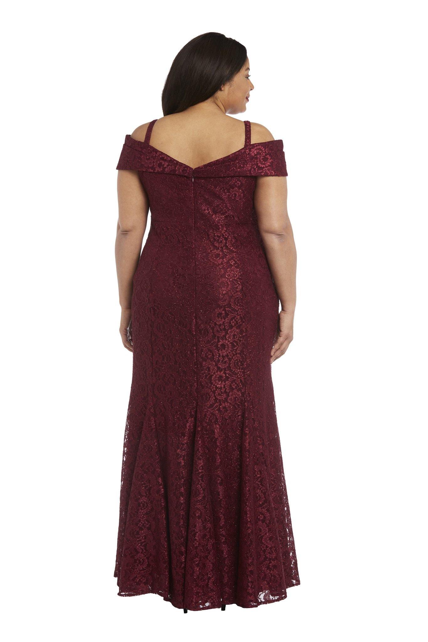 R&M Richards 2047W Plus Size Long Formal Lace Gown
