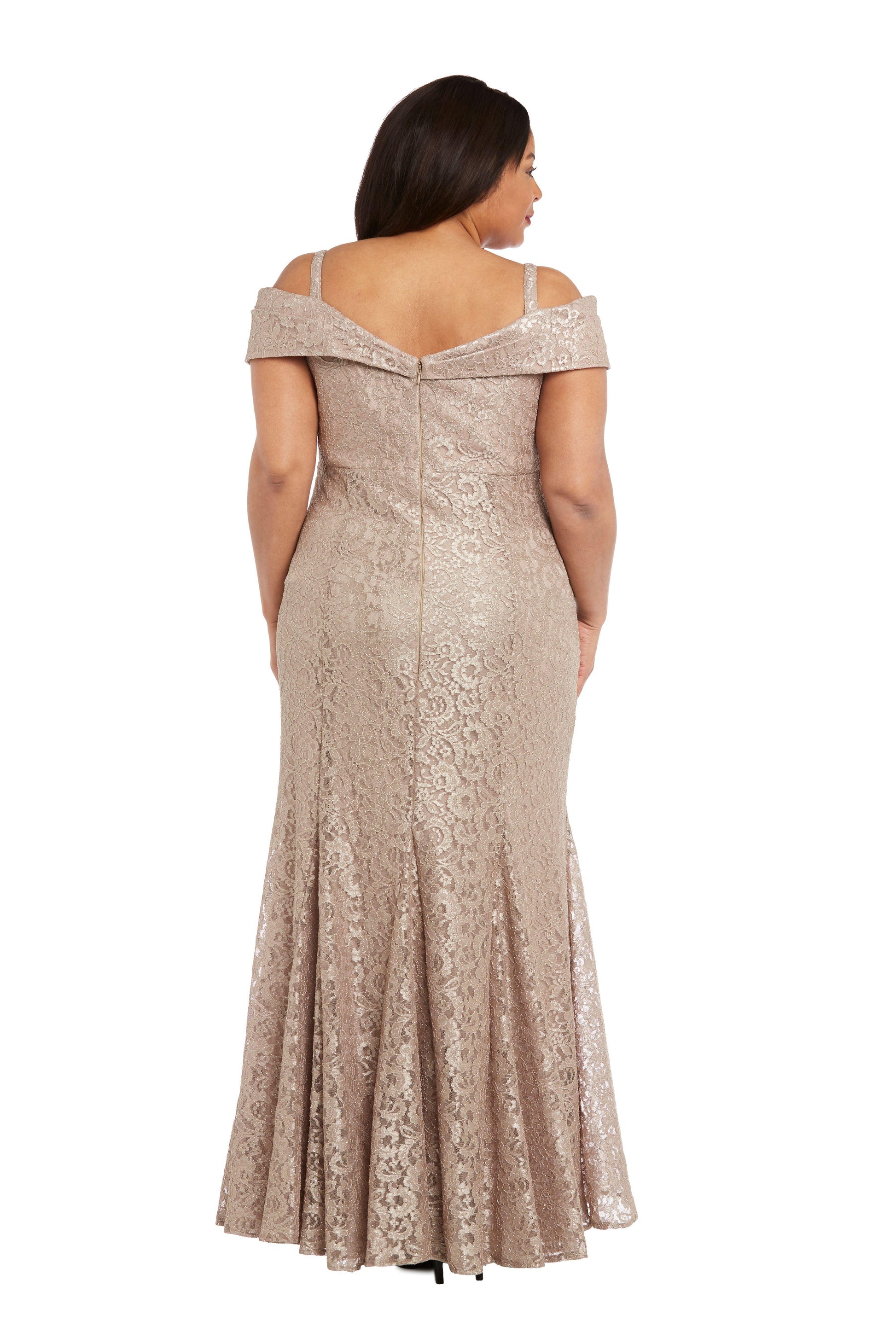R&M Richards 2047W Plus Size Long Formal Lace Gown