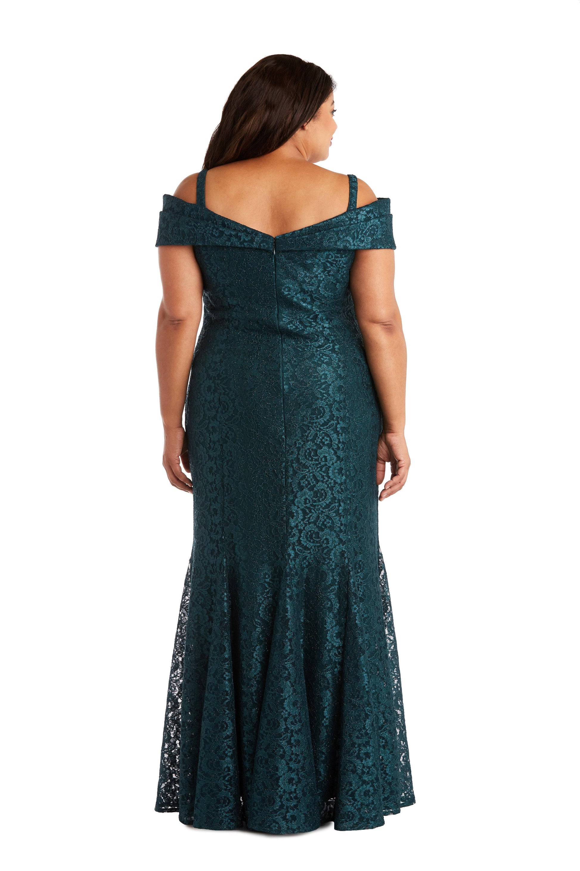 R&M Richards 2047W Plus Size Long Formal Lace Gown