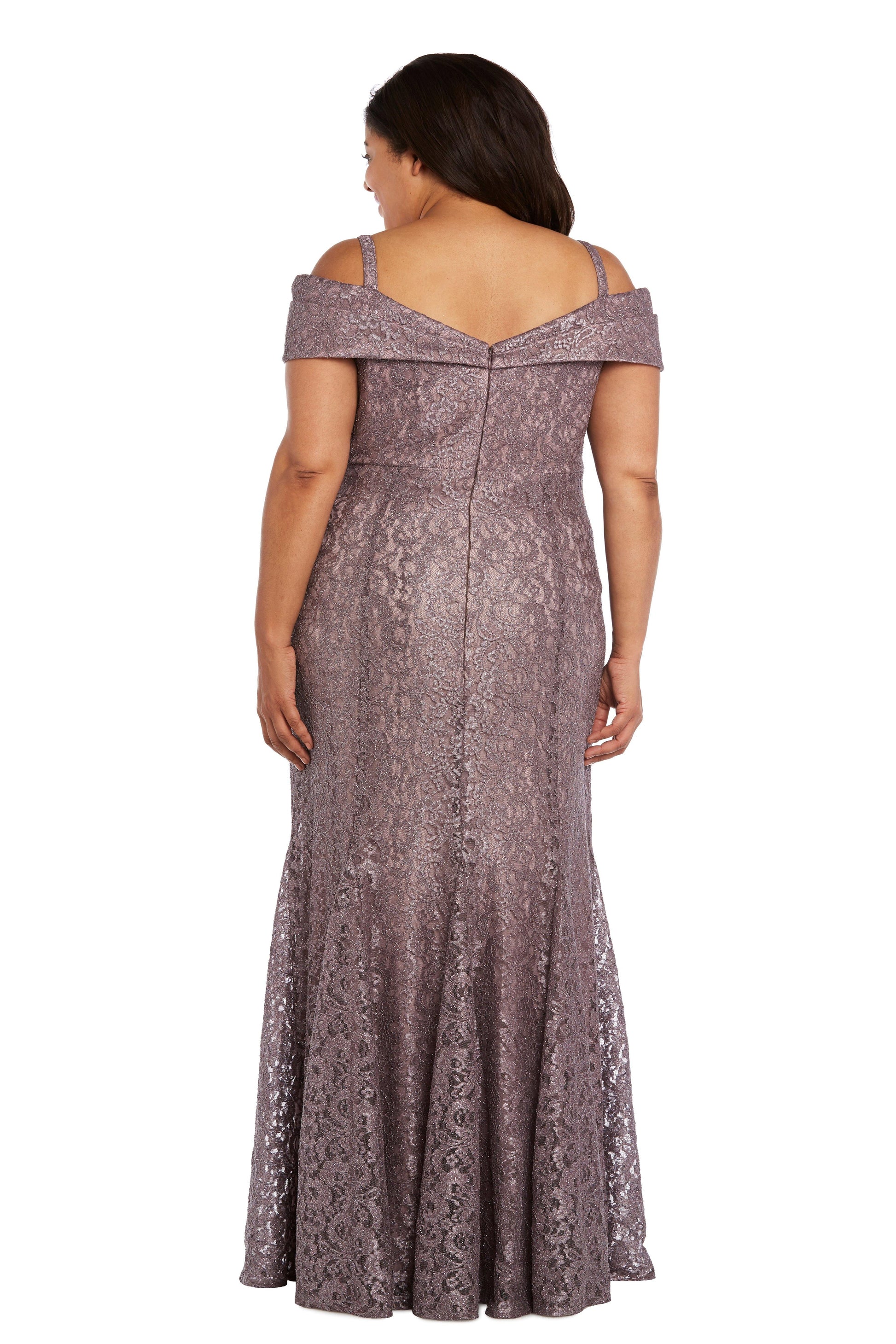 R&M Richards 2047W Plus Size Long Formal Lace Gown