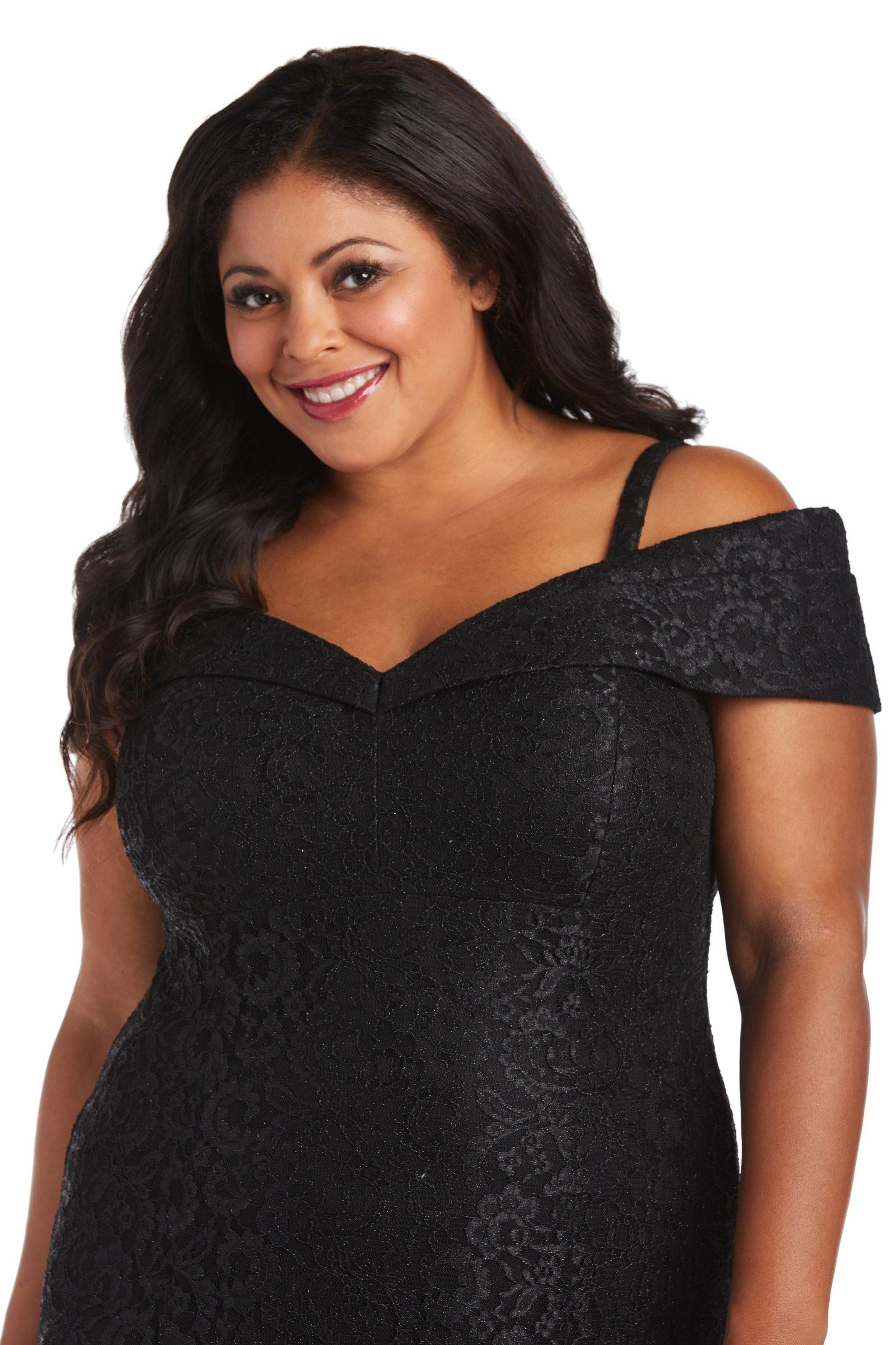 R&M Richards 2047W Plus Size Long Formal Lace Gown
