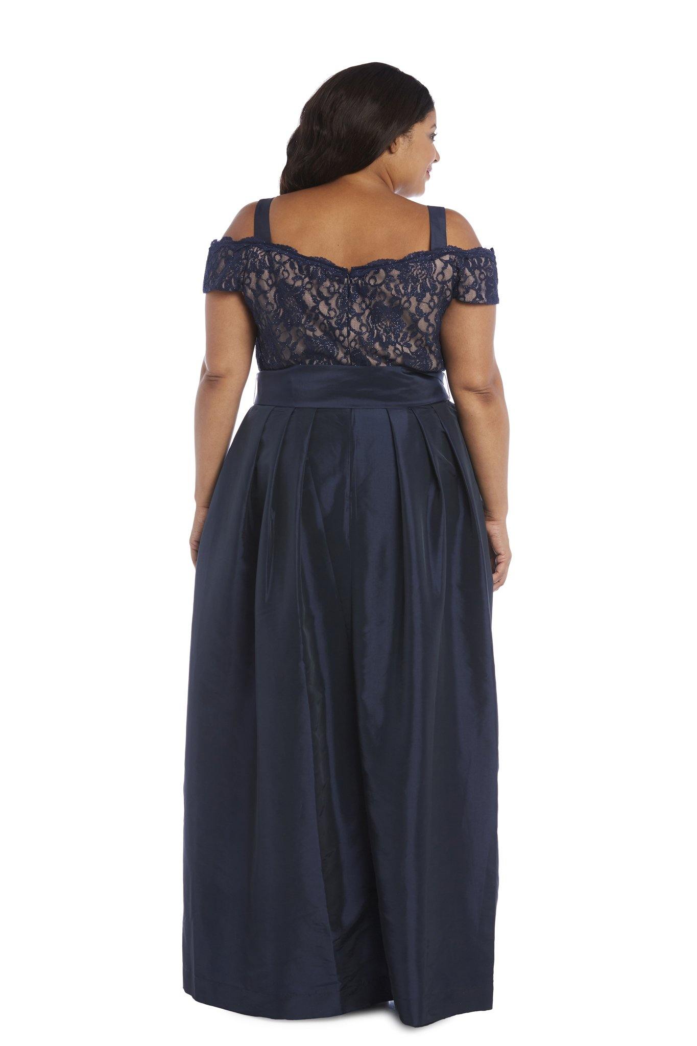 R&M Richards Long Plus Size Lace Top Dress 2056W - The Dress Outlet
